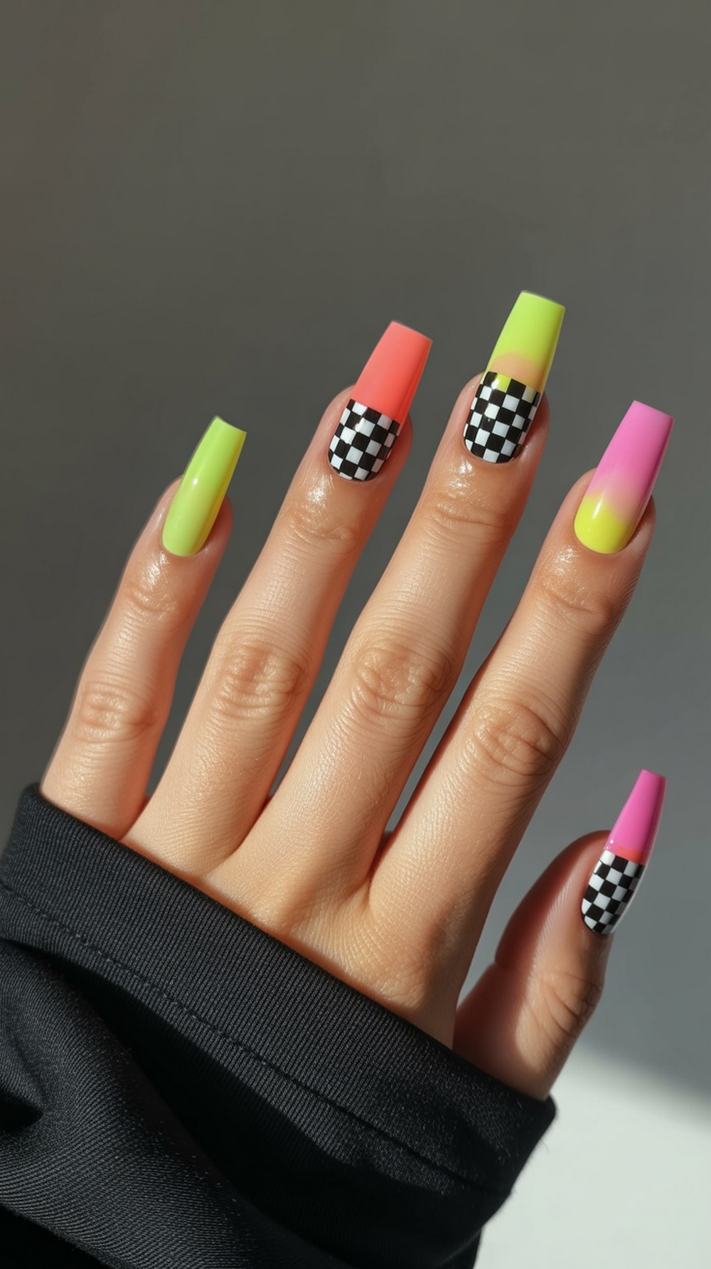Aura Checkerboard Nails
