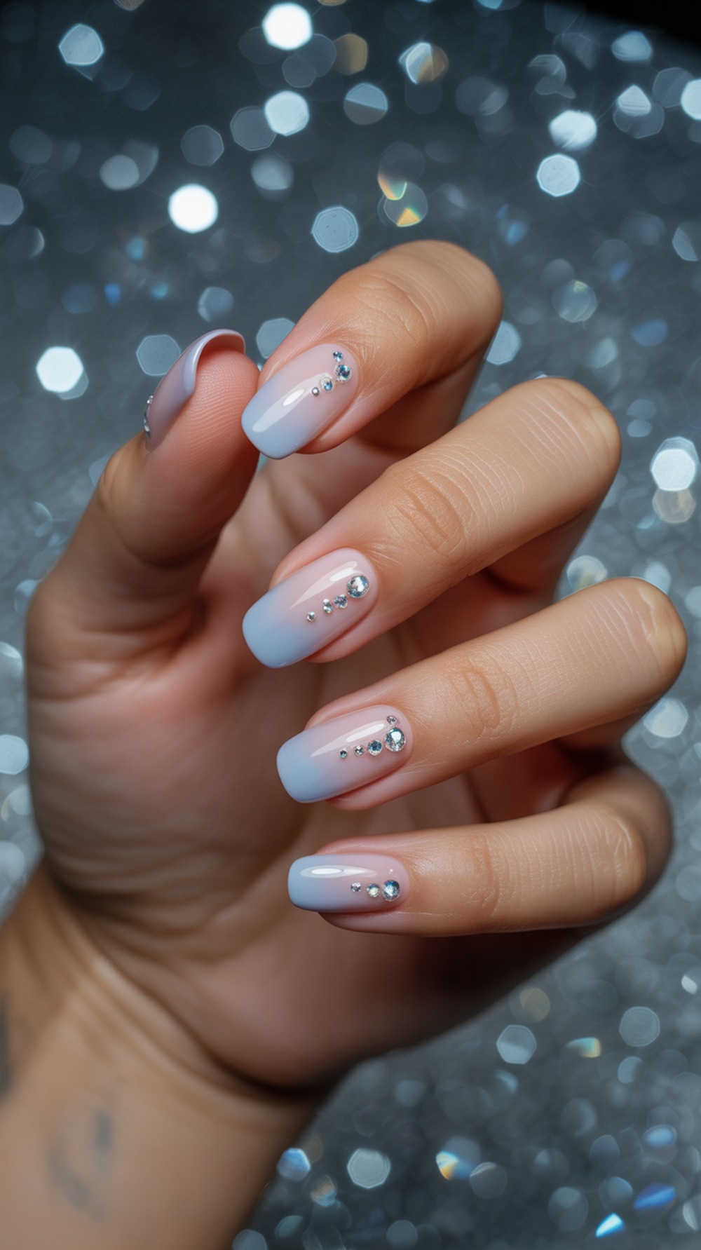 Aura Rhinestone Nails