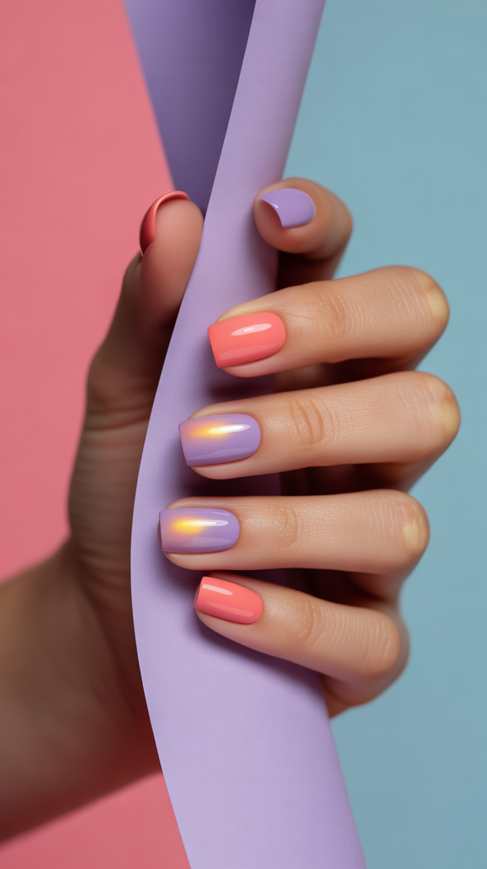 Aura Split Color Nails