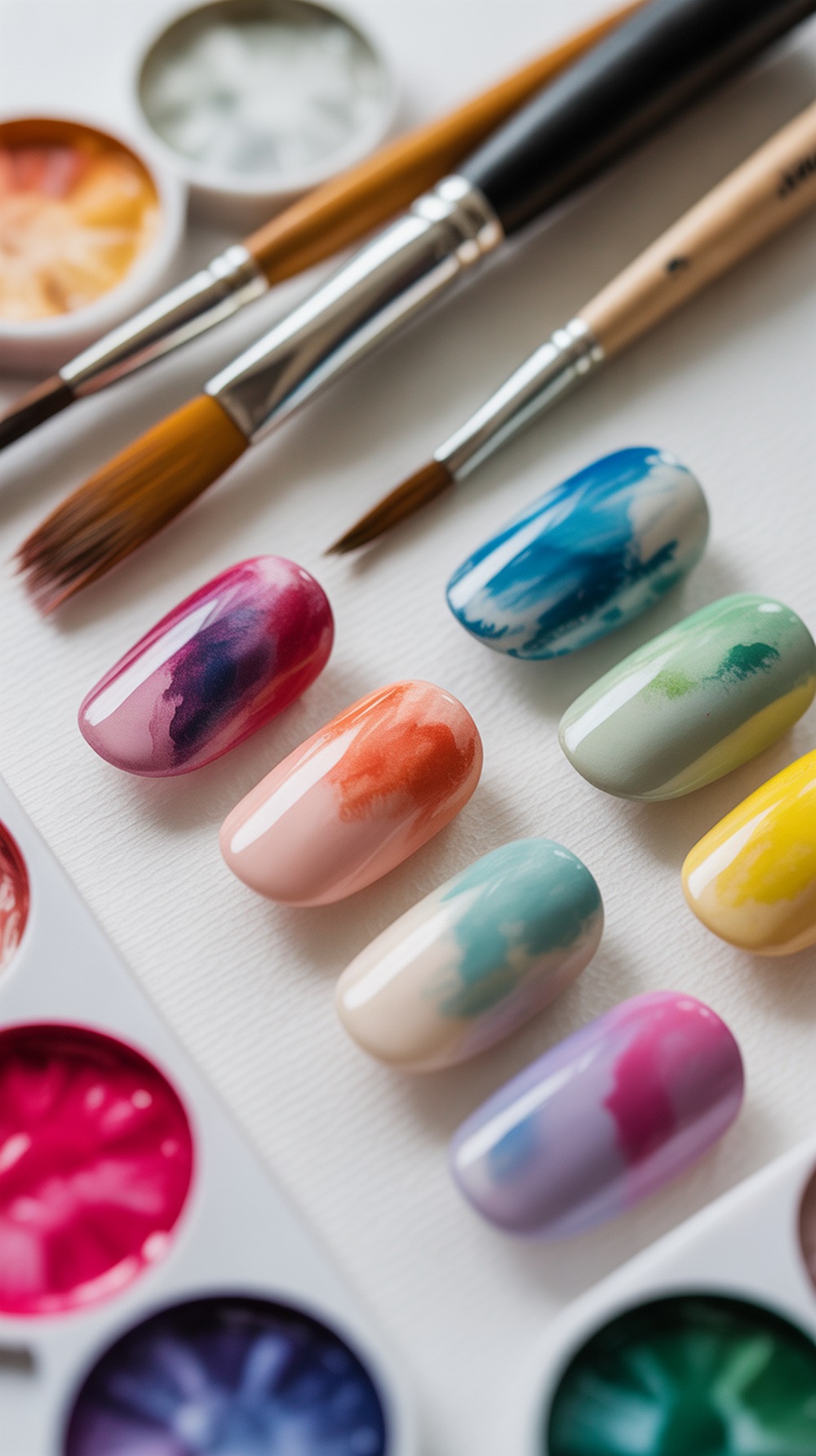 Aura Watercolor Nails