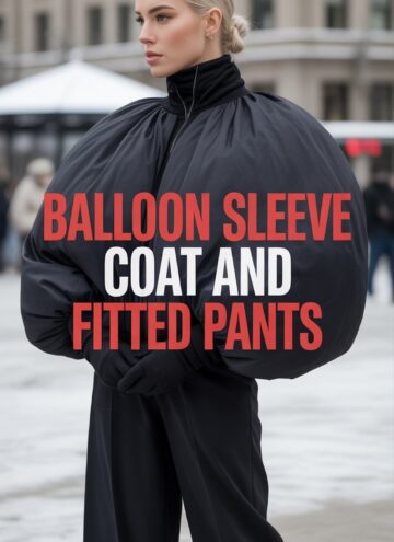 Balloon Sleeve Coat and Fitted Pants