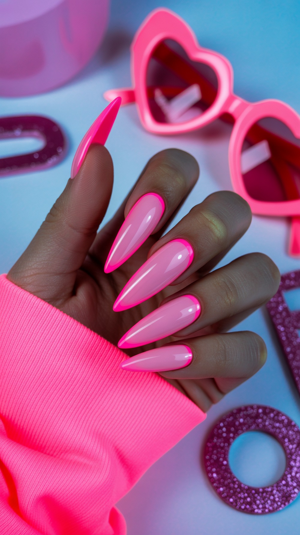 Barbie Pink Aura Nails
