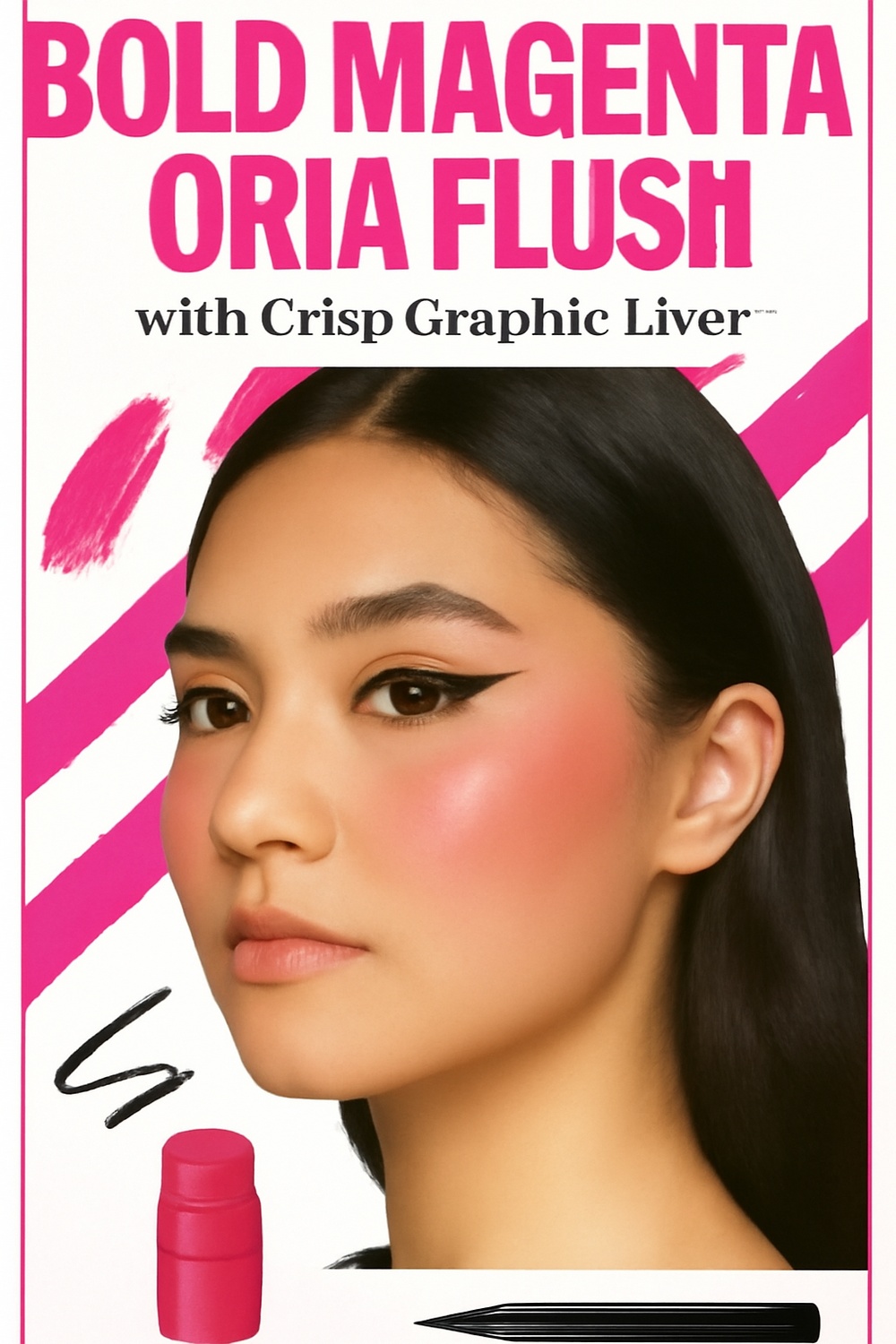 Bold Magenta Oura Flush with Crisp Graphic Liner