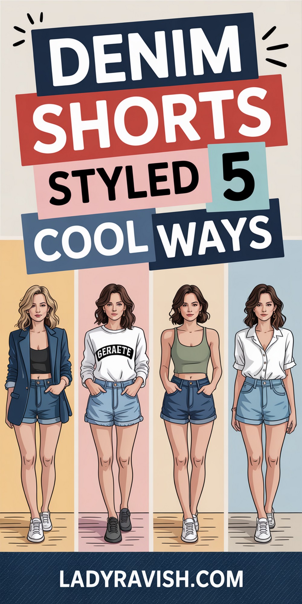 Casual & Cool Denim Shorts Styled Ways