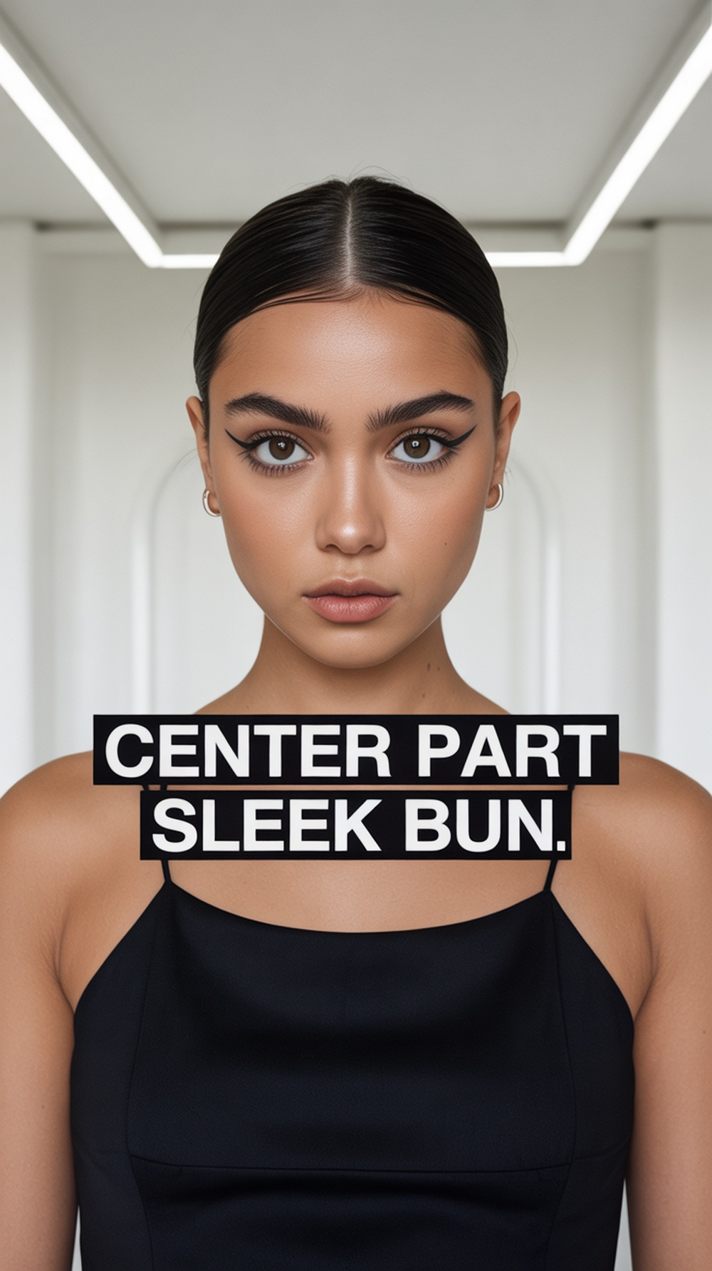 Center Part Sleek Bun