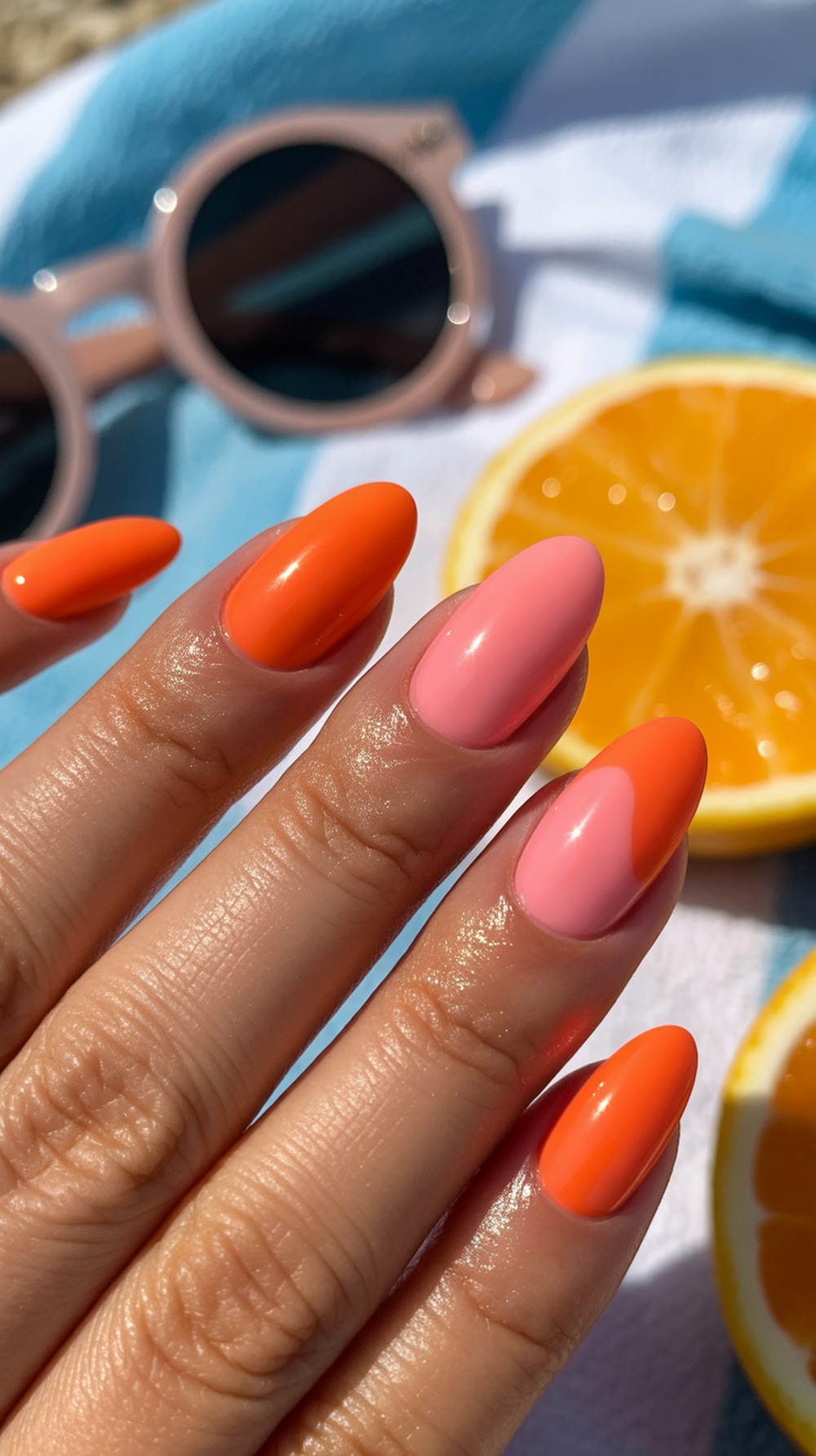 Coral Aura Nails