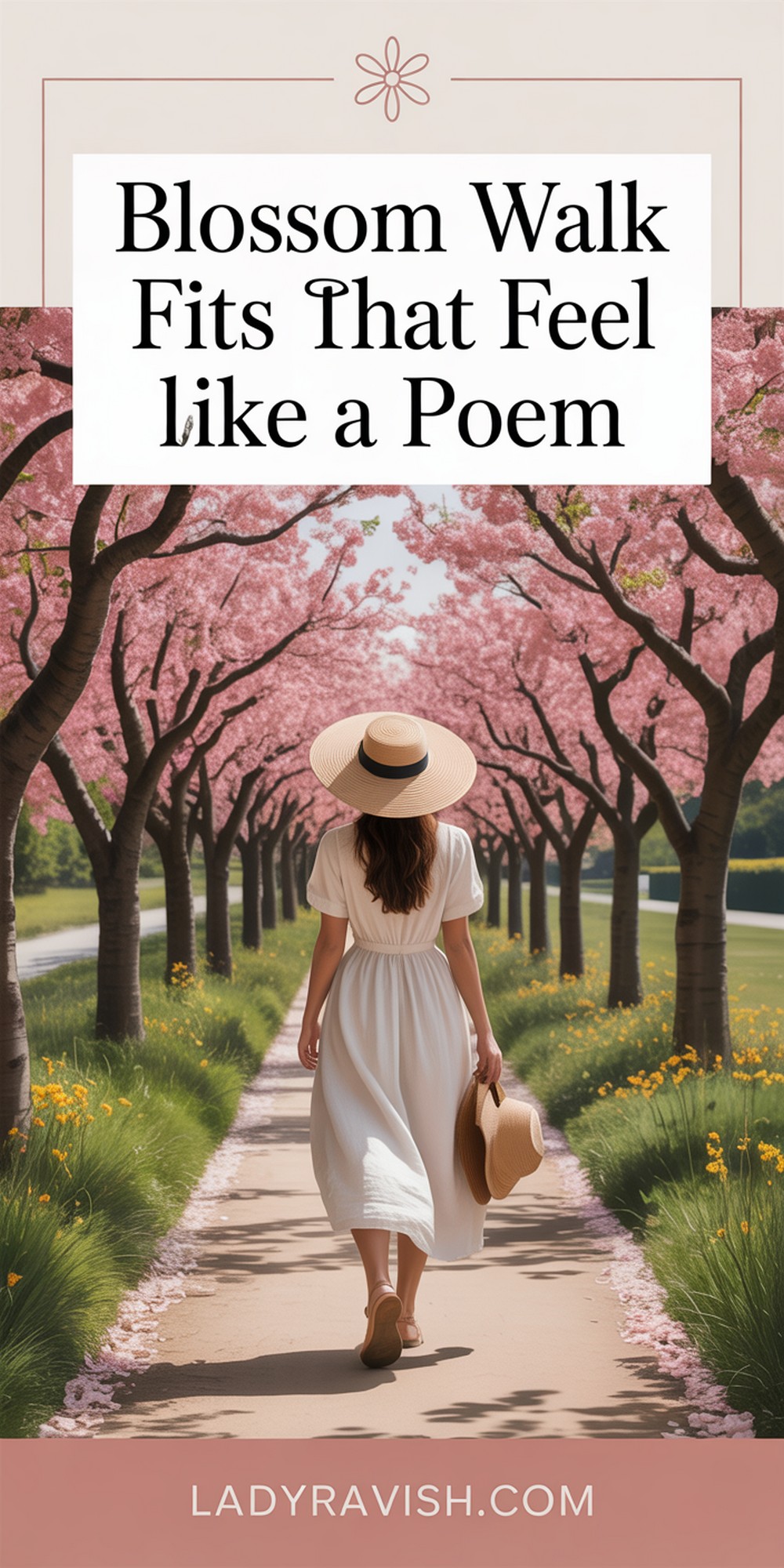 Create a Pinterest vertical pin for poetic spring outfits