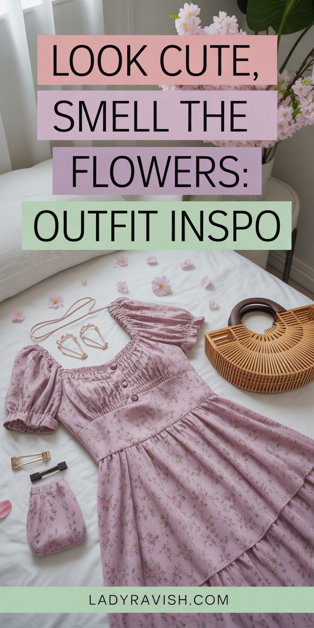 Design a vertical Pinterest image for cute spring outfit inspo