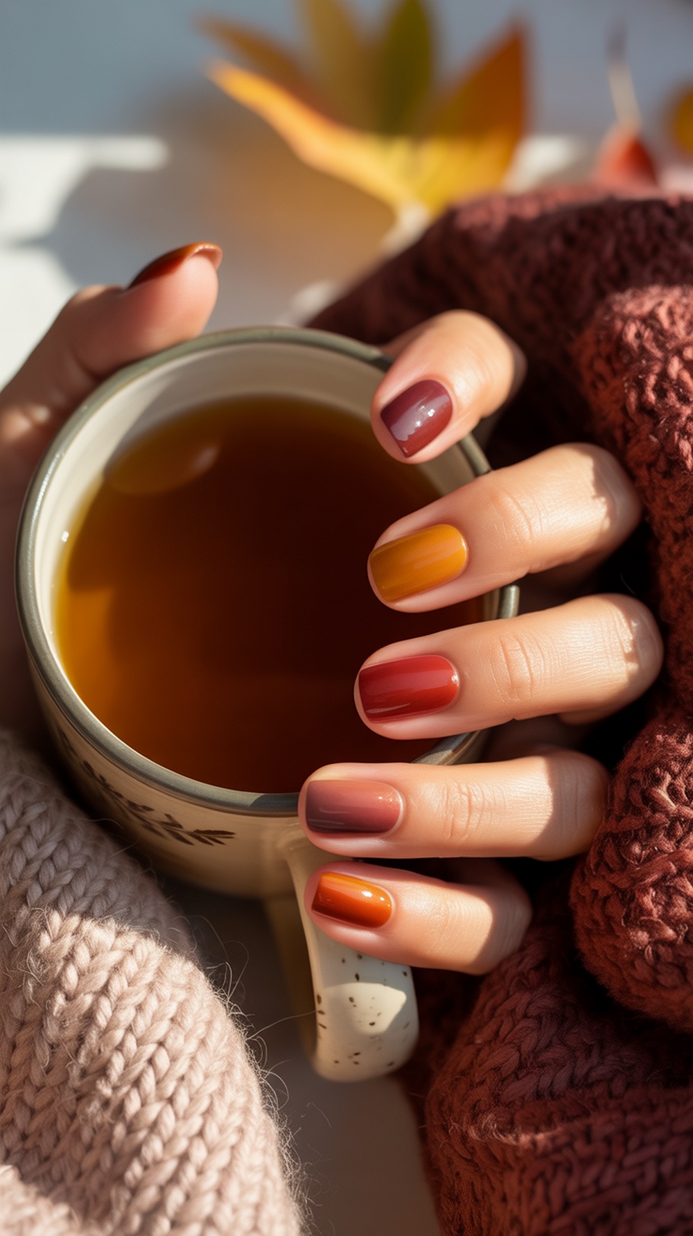 Fall Toned Aura Nails