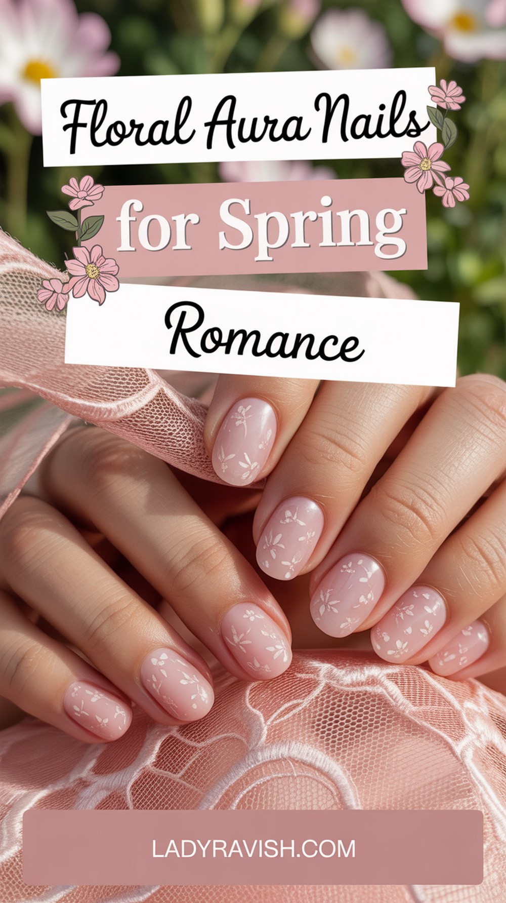 Floral Inspired Aura Nails with Petal Swirls