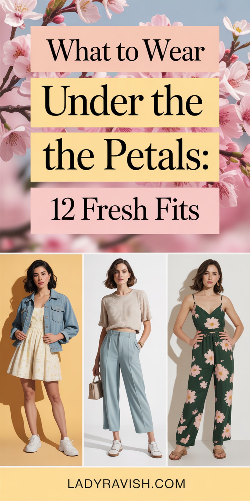 Make a Pinterest friendly vertical graphic for spring outfit ideas