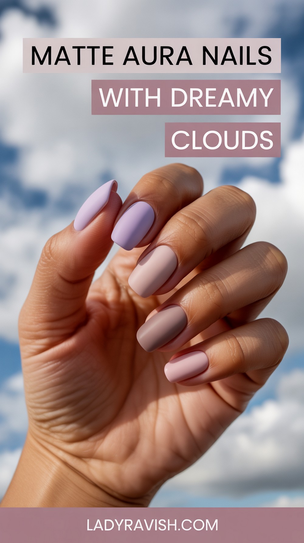 Matte Aura Nails with a Cloudy Effect
