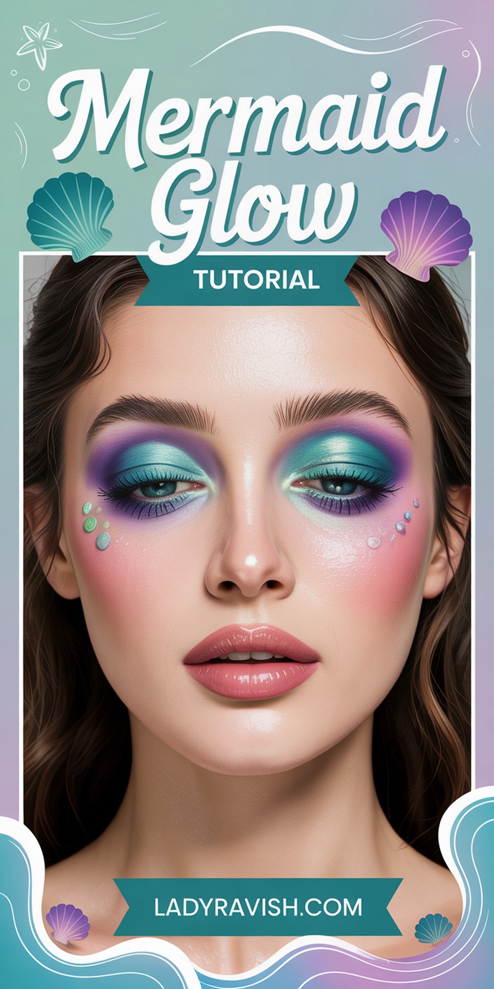 Mermaid Glow Iridescent Eyes & Glossy Skin