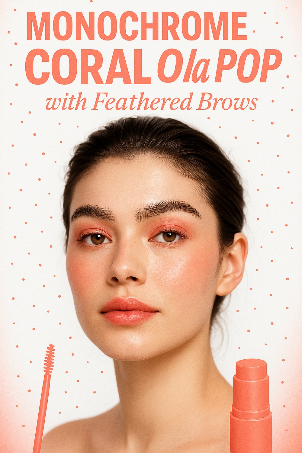 Monochrome Coral Oura Pop with Feathered Brows