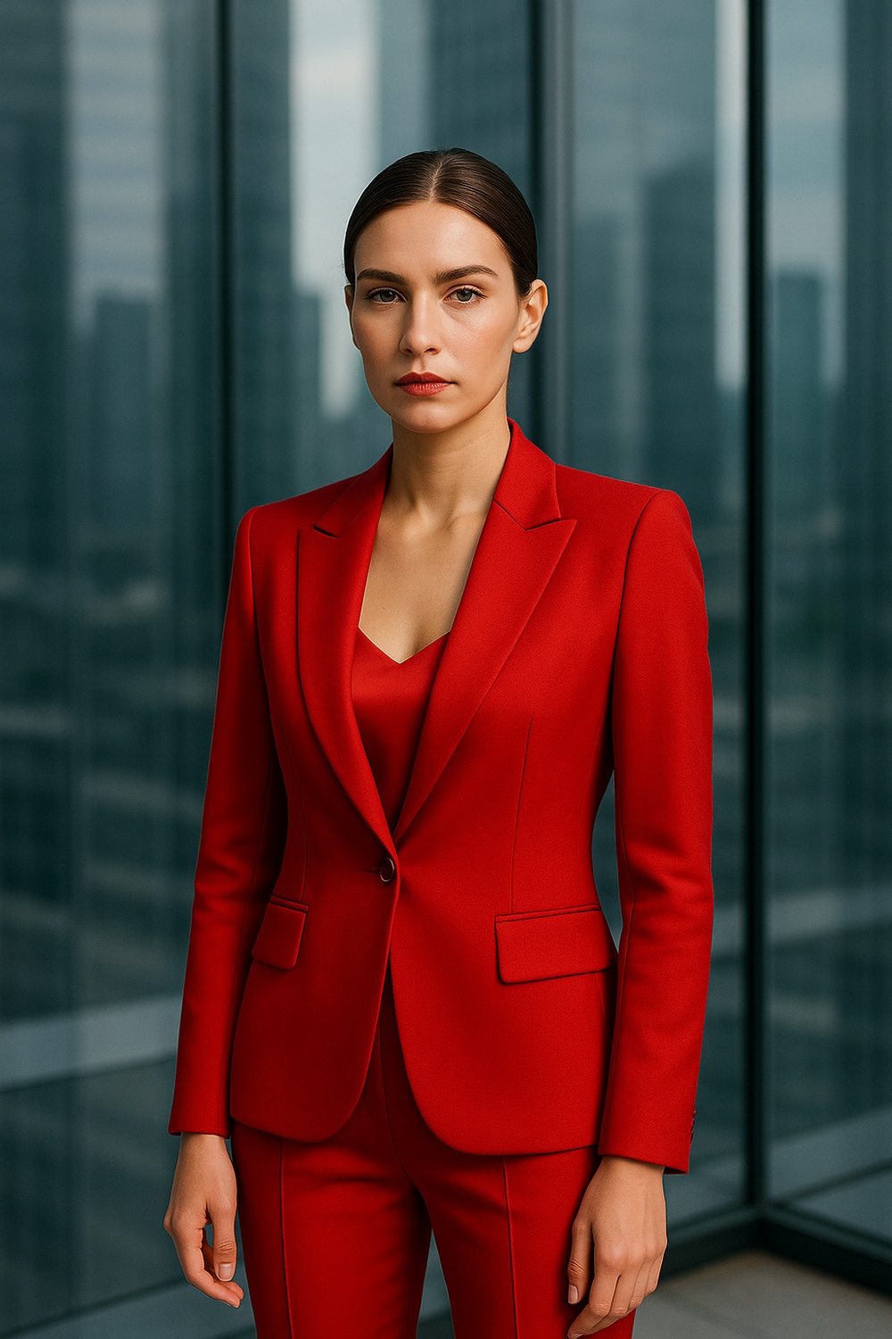 Monochrome Maraschino Pantsuit Power