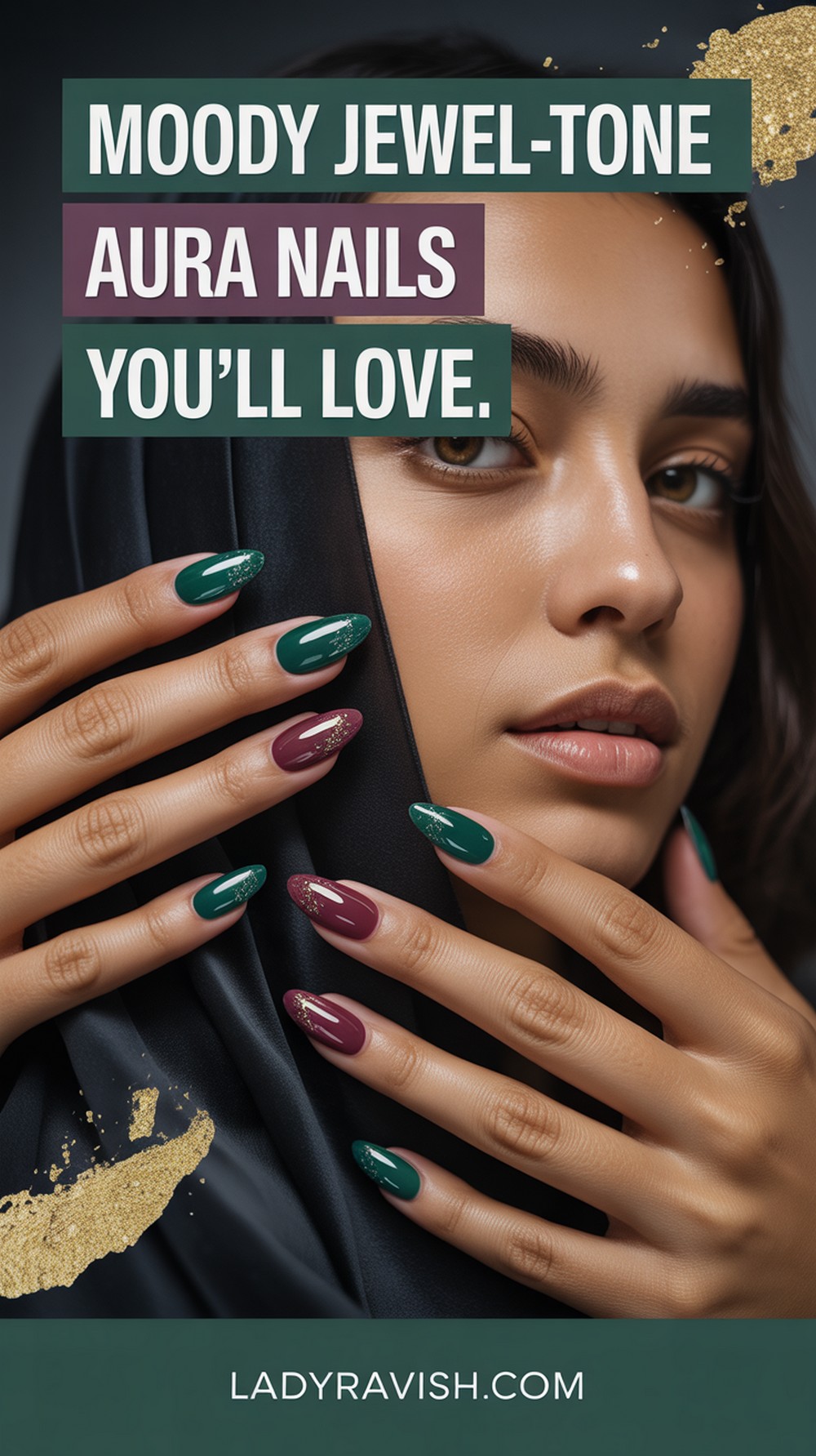 Moody Aura Nails in Deep Jewel Tones