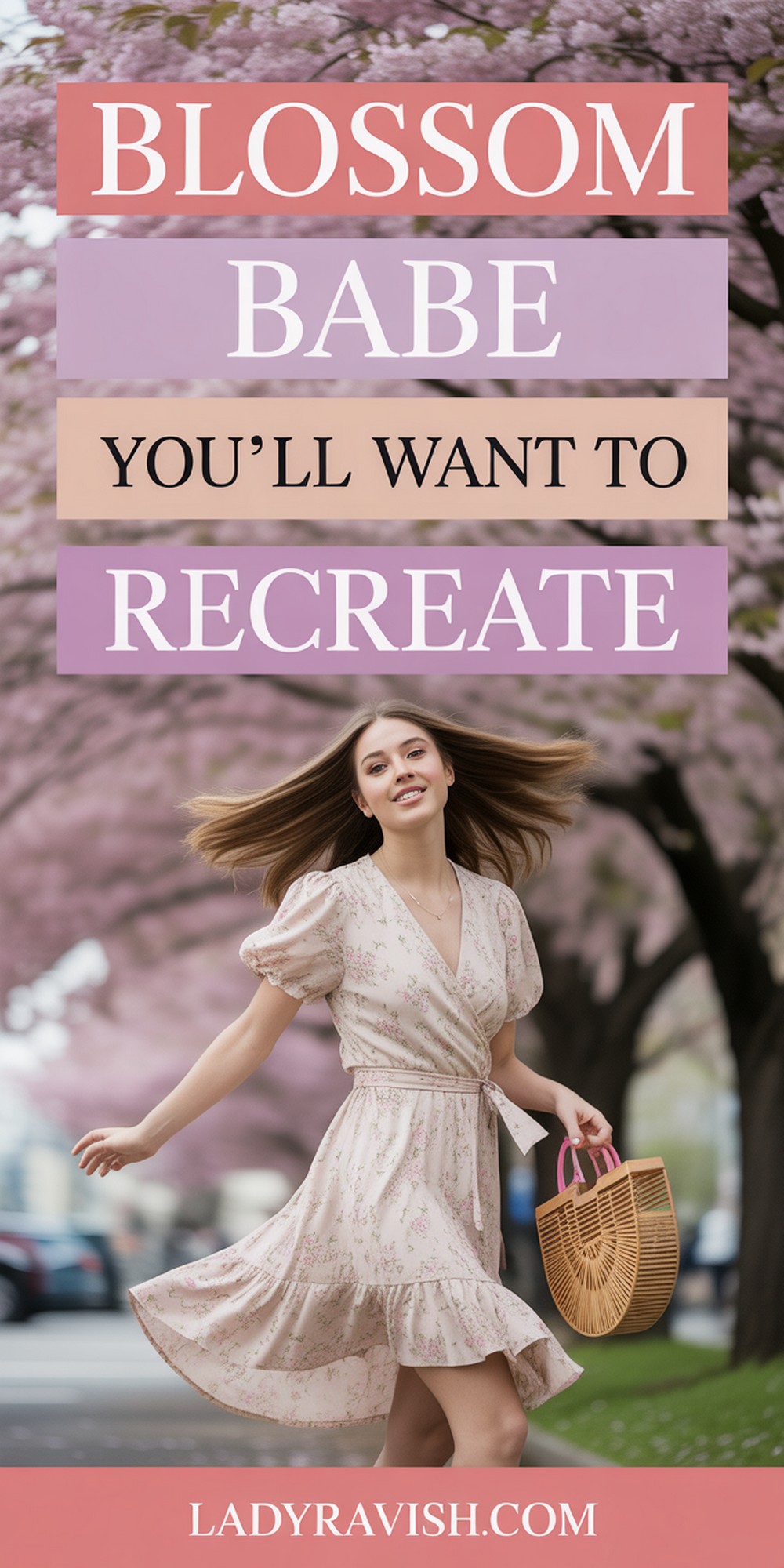 Pinterest style vertical image for a spring fashion post