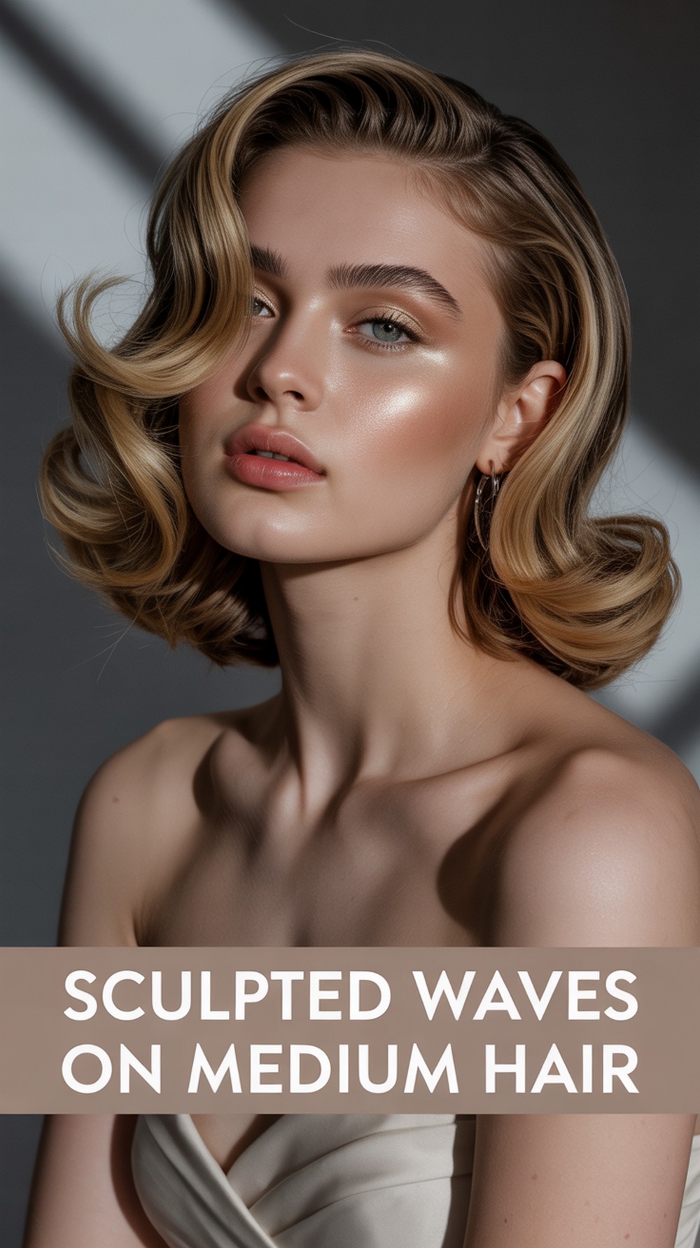 Sculpted Waves on Medium Hair