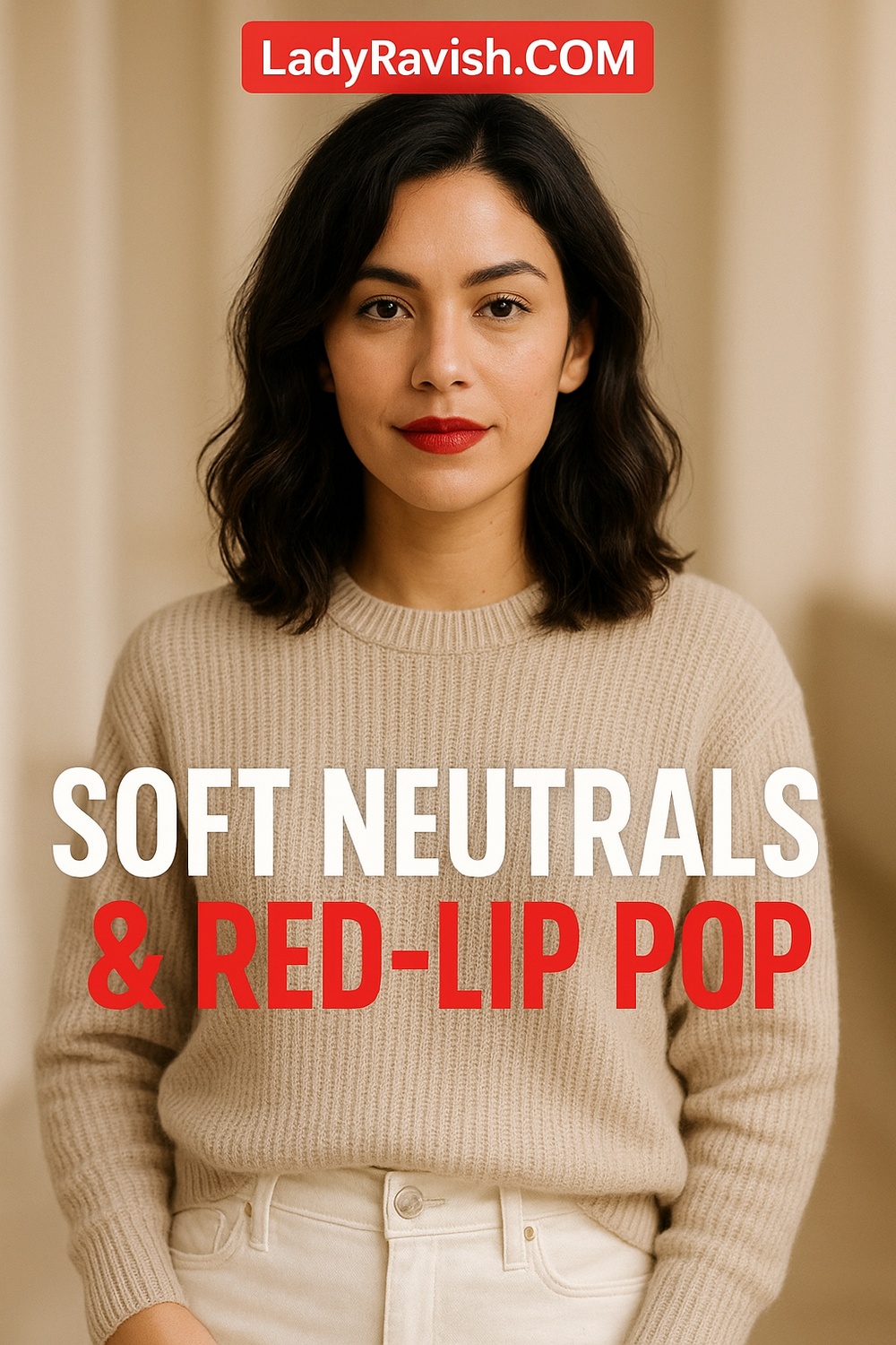 Soft Neutrals & Red Lip Pop