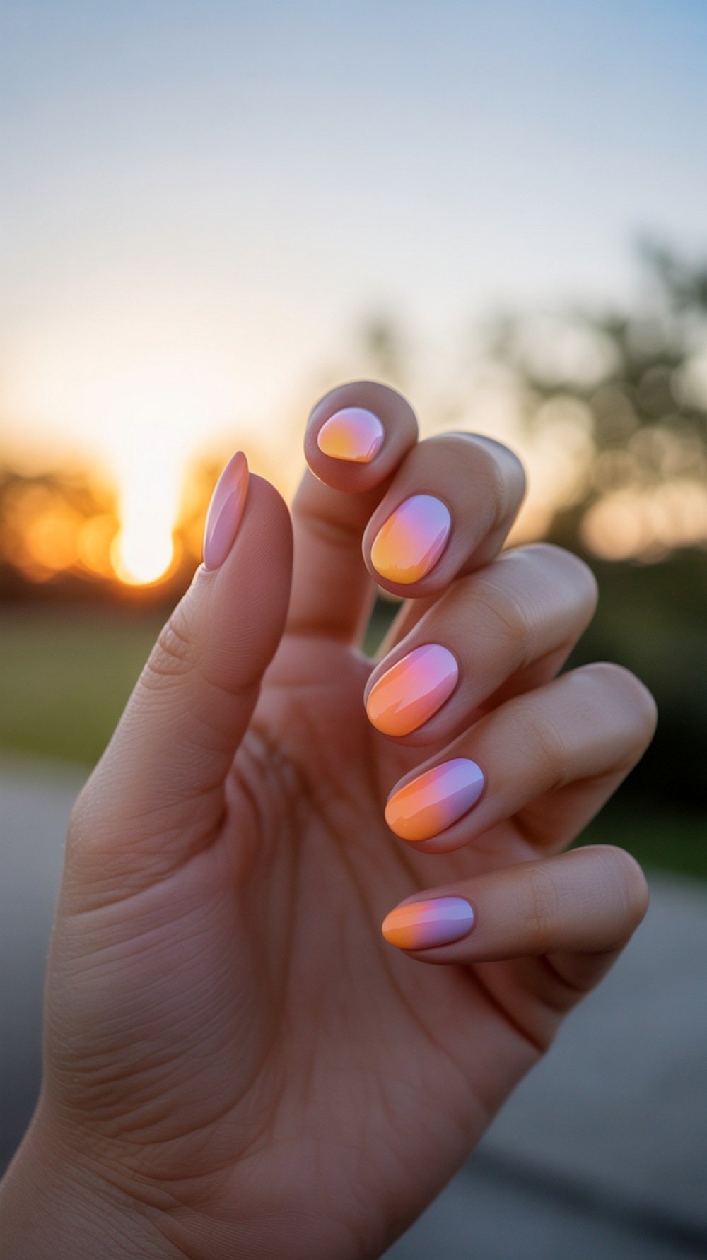 Sunset Aura Nails