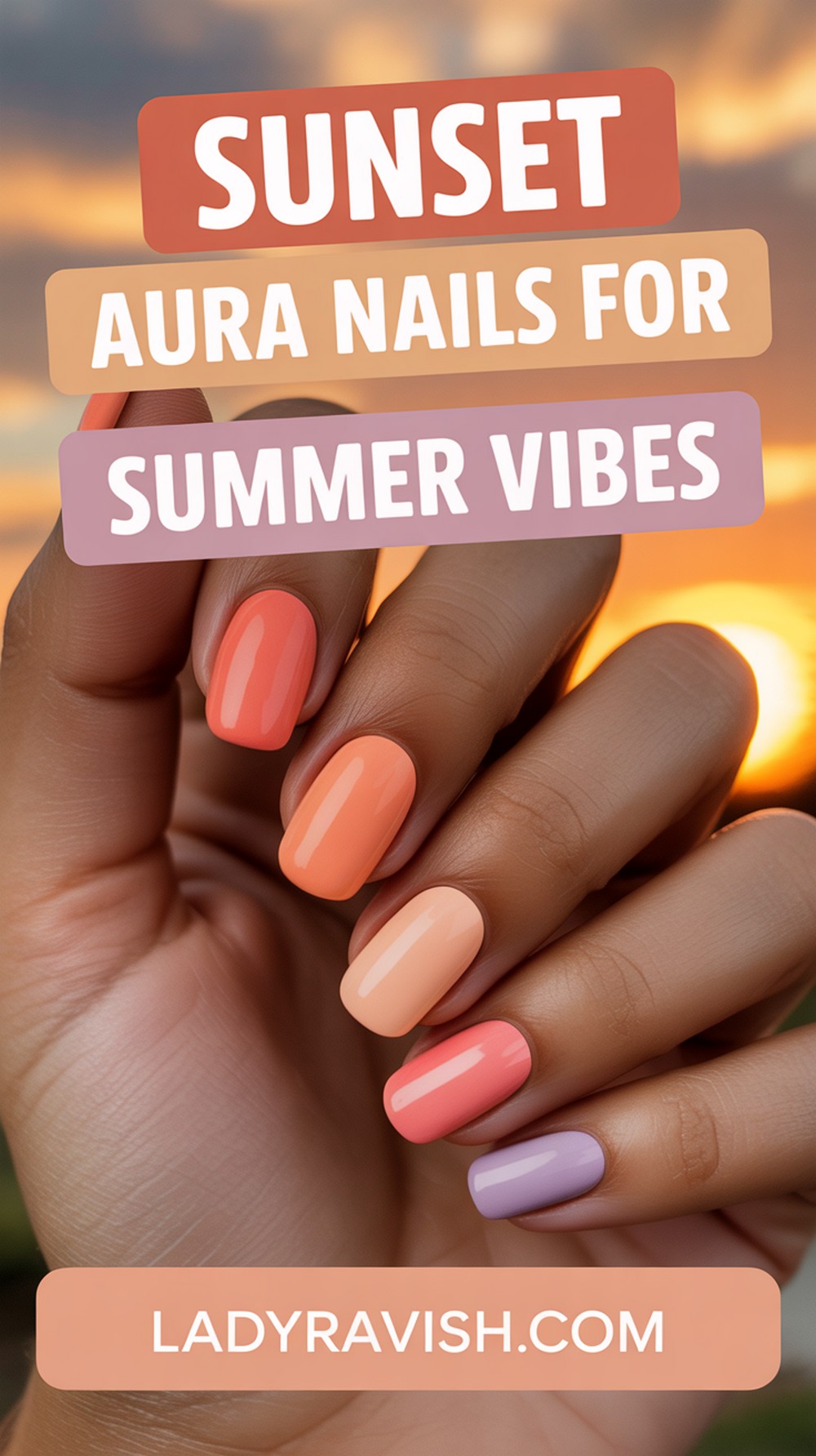 Sunset Ombre Aura Nails for Summer Glow