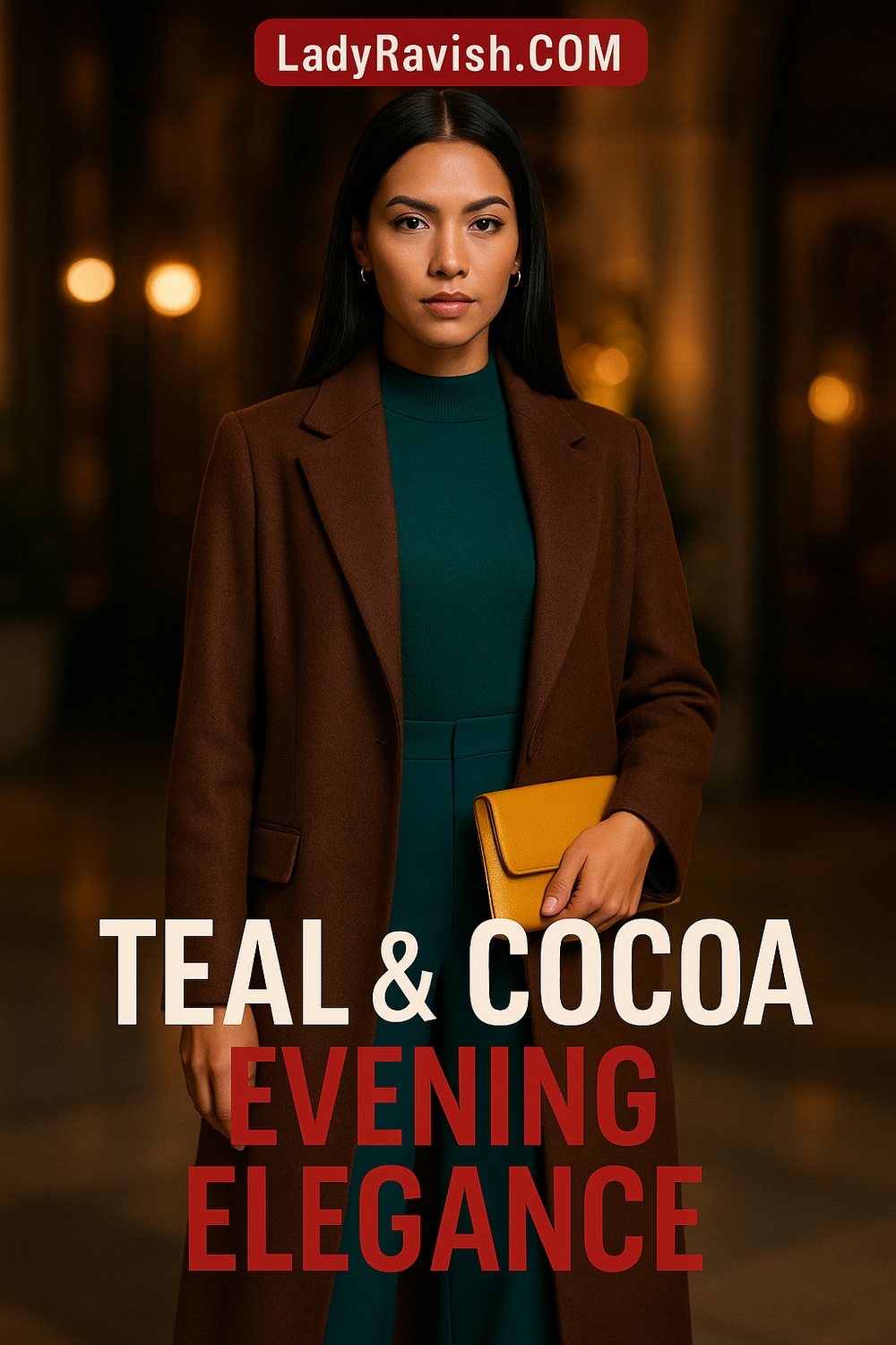 Teal & Cocoa Evening Elegance
