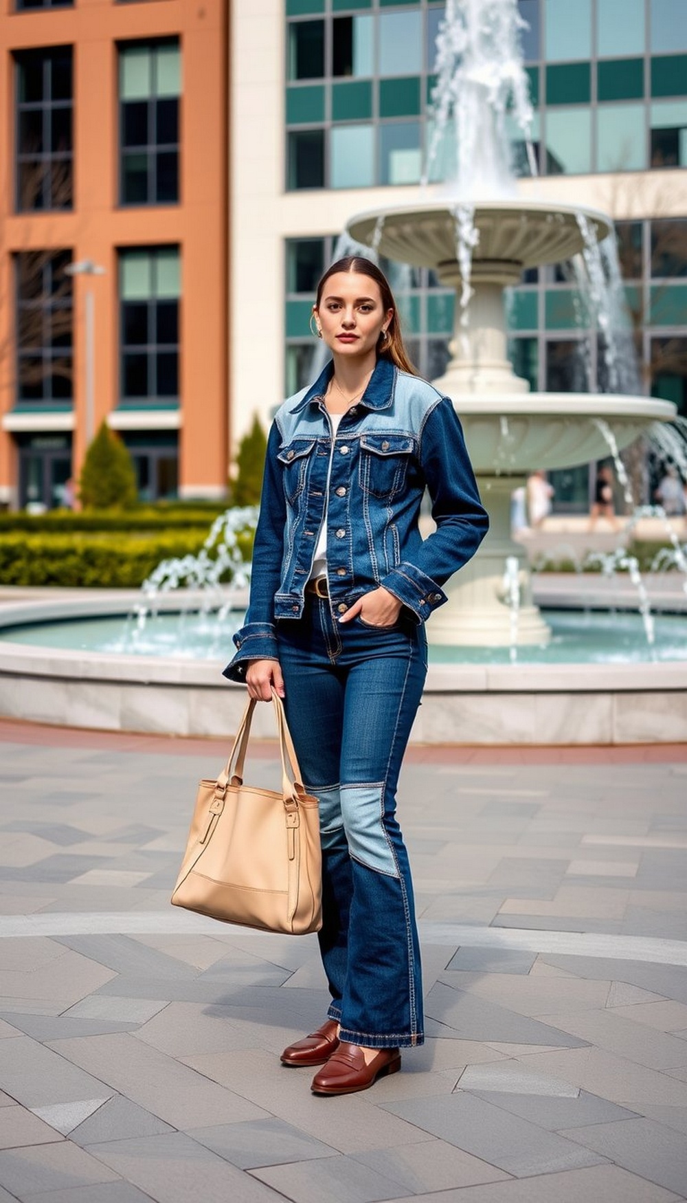 Two Tone Patchwork Denim Co Ord