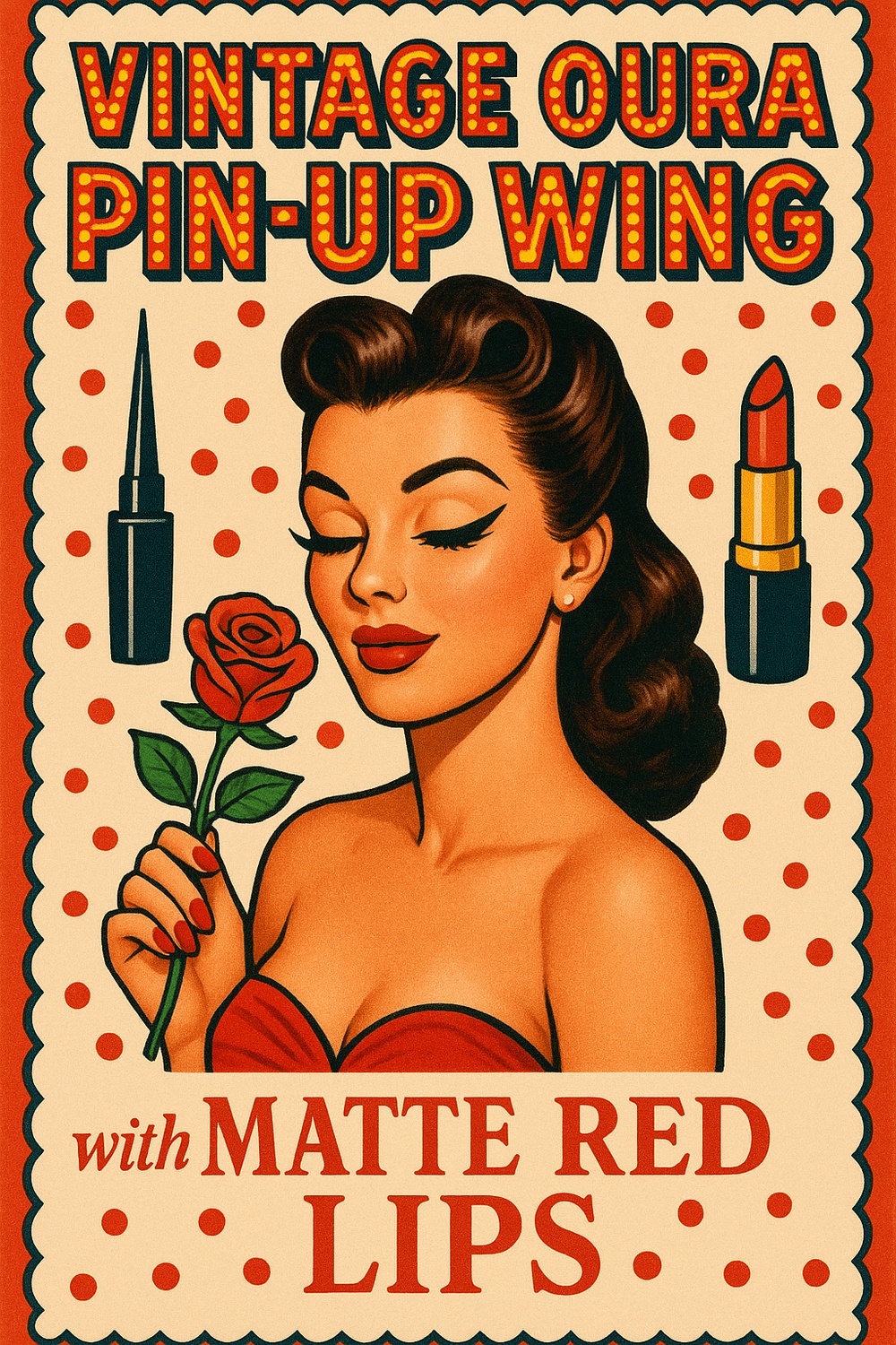 Vintage Oura Pin Up Wing with Matte Red Lips
