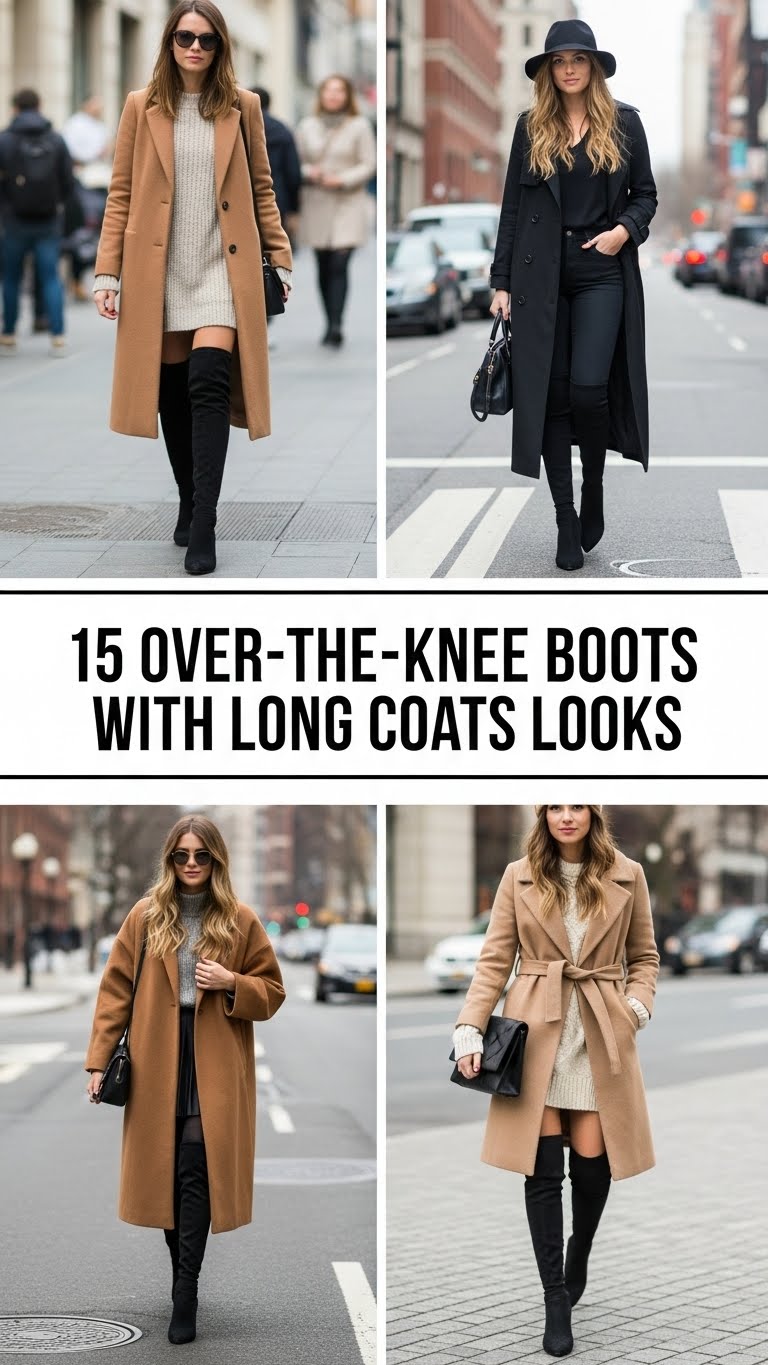 Over the Knee Boots with Long Coats Looks