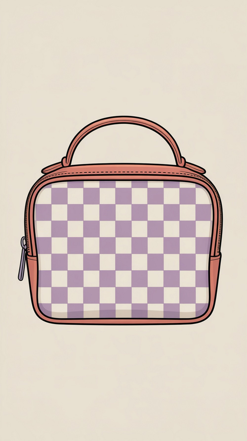 Aesthetic Retro Checker Cosmetic Bag