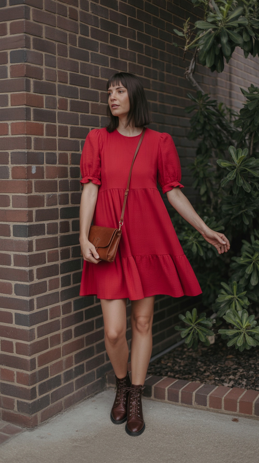 Apple Red Swing Dress