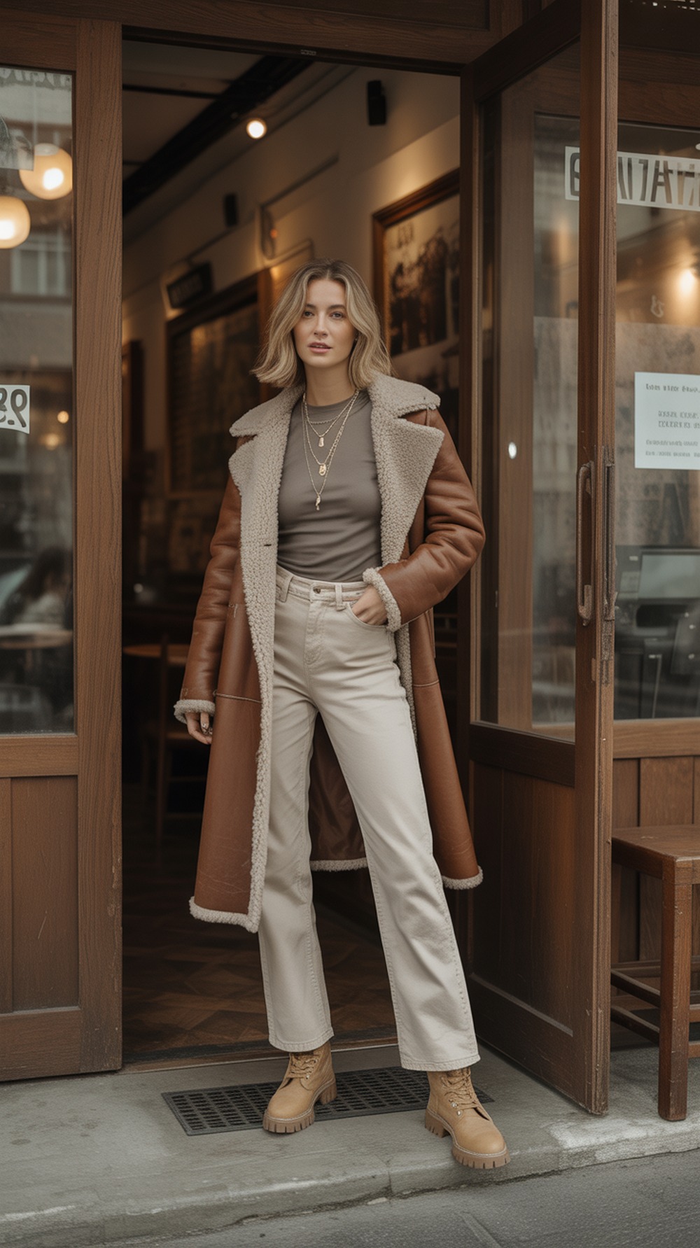 Black Shearling Coats Styled for Every Occasion