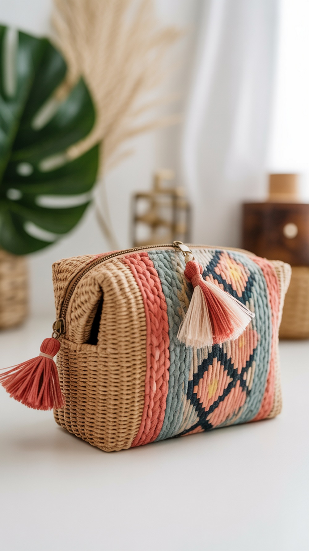 Boho Inspired Woven Makeup Bag