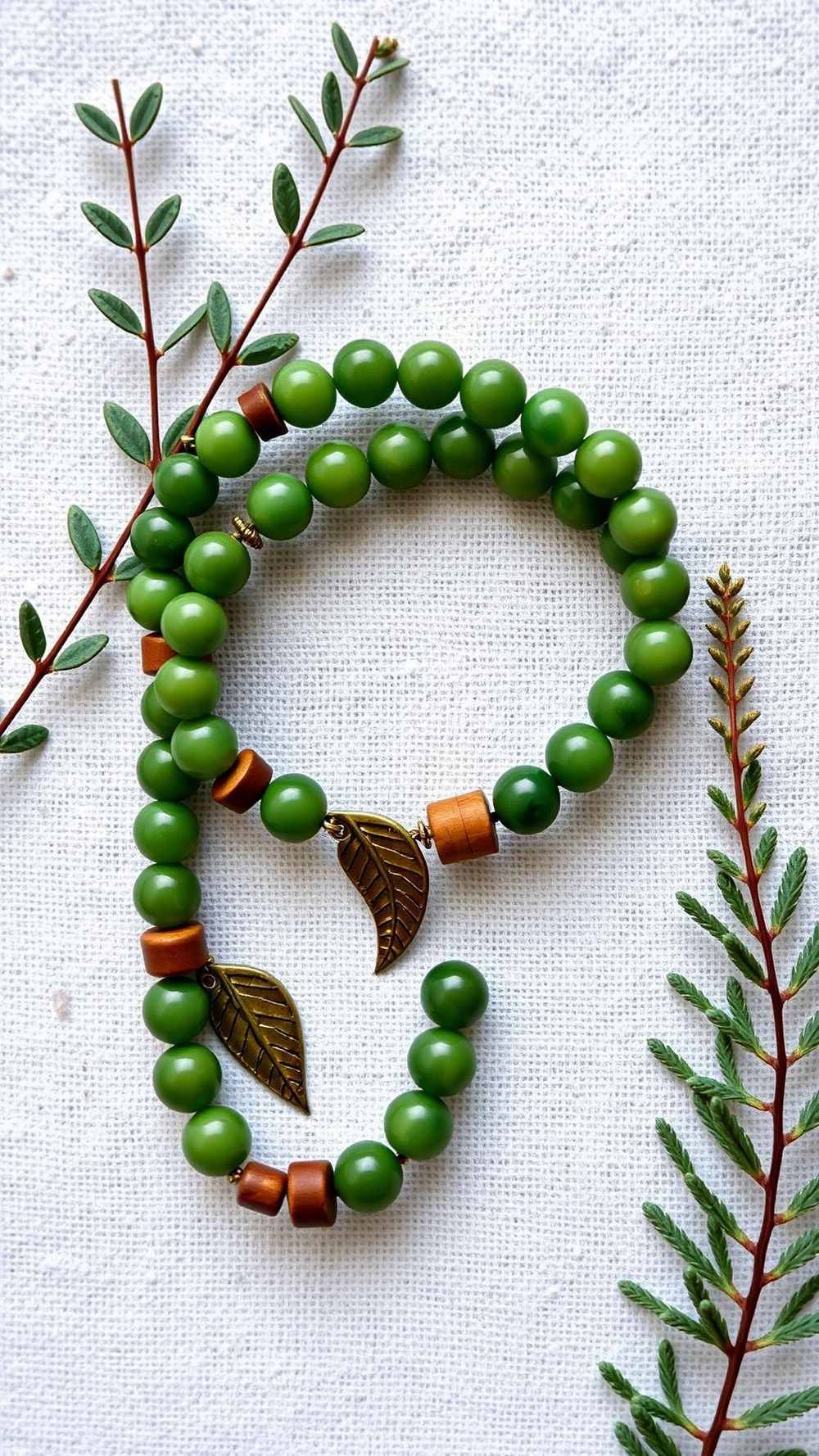 Botanical greens with wood accents