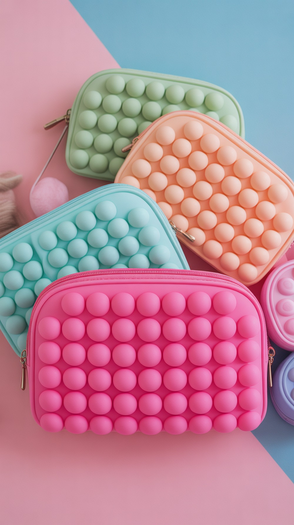 Bubble Texture Silicone Makeup Bag