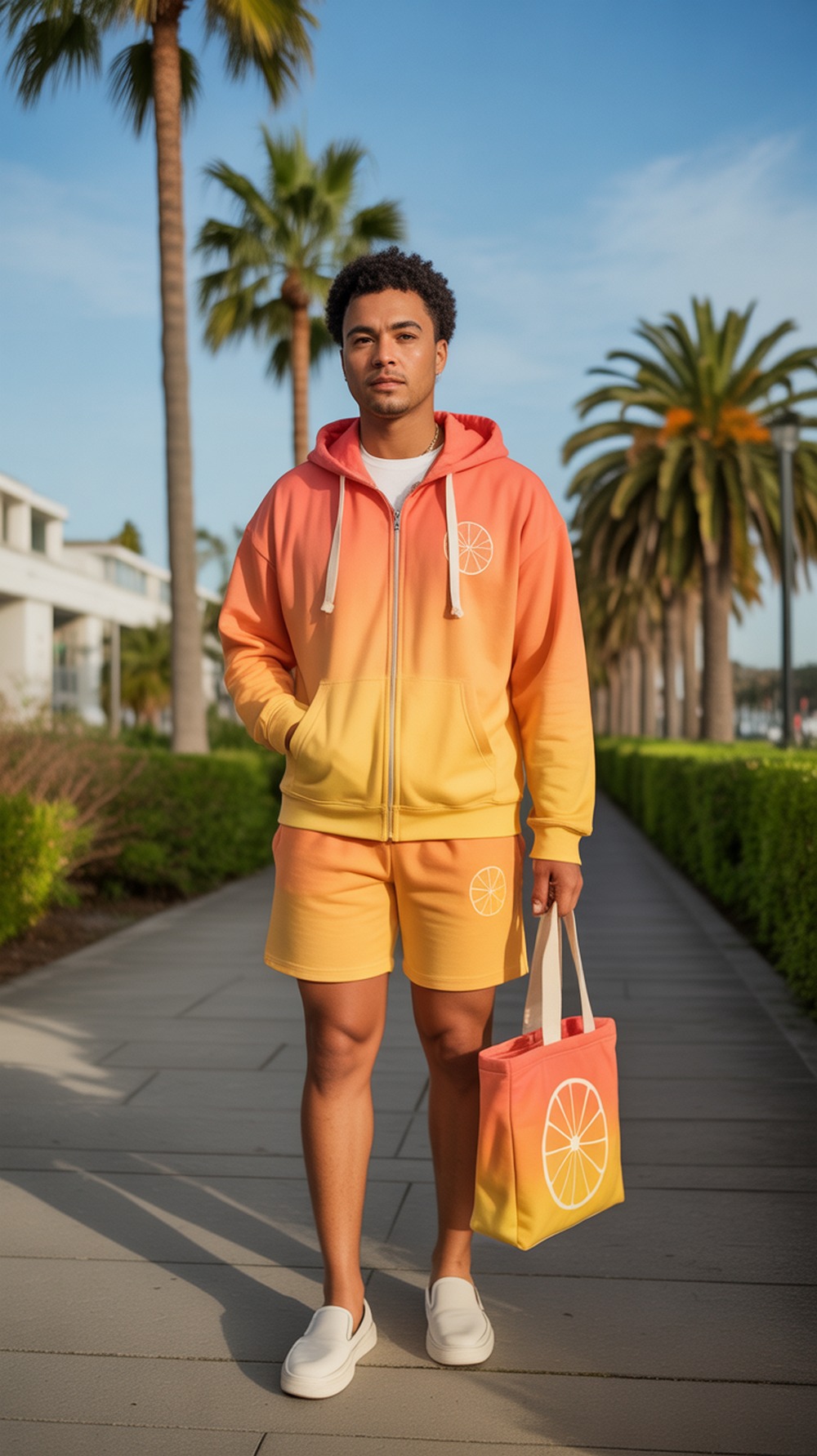 Citrus Sunset Hoodie and Shorts