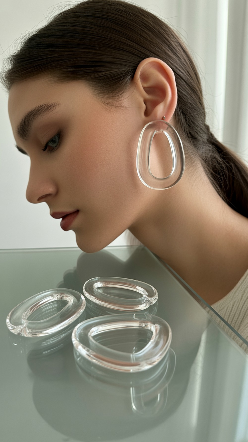 Clear Acrylic Statement Earrings