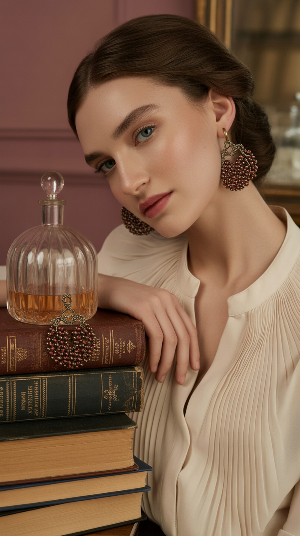 Dome Bead Cluster Earrings