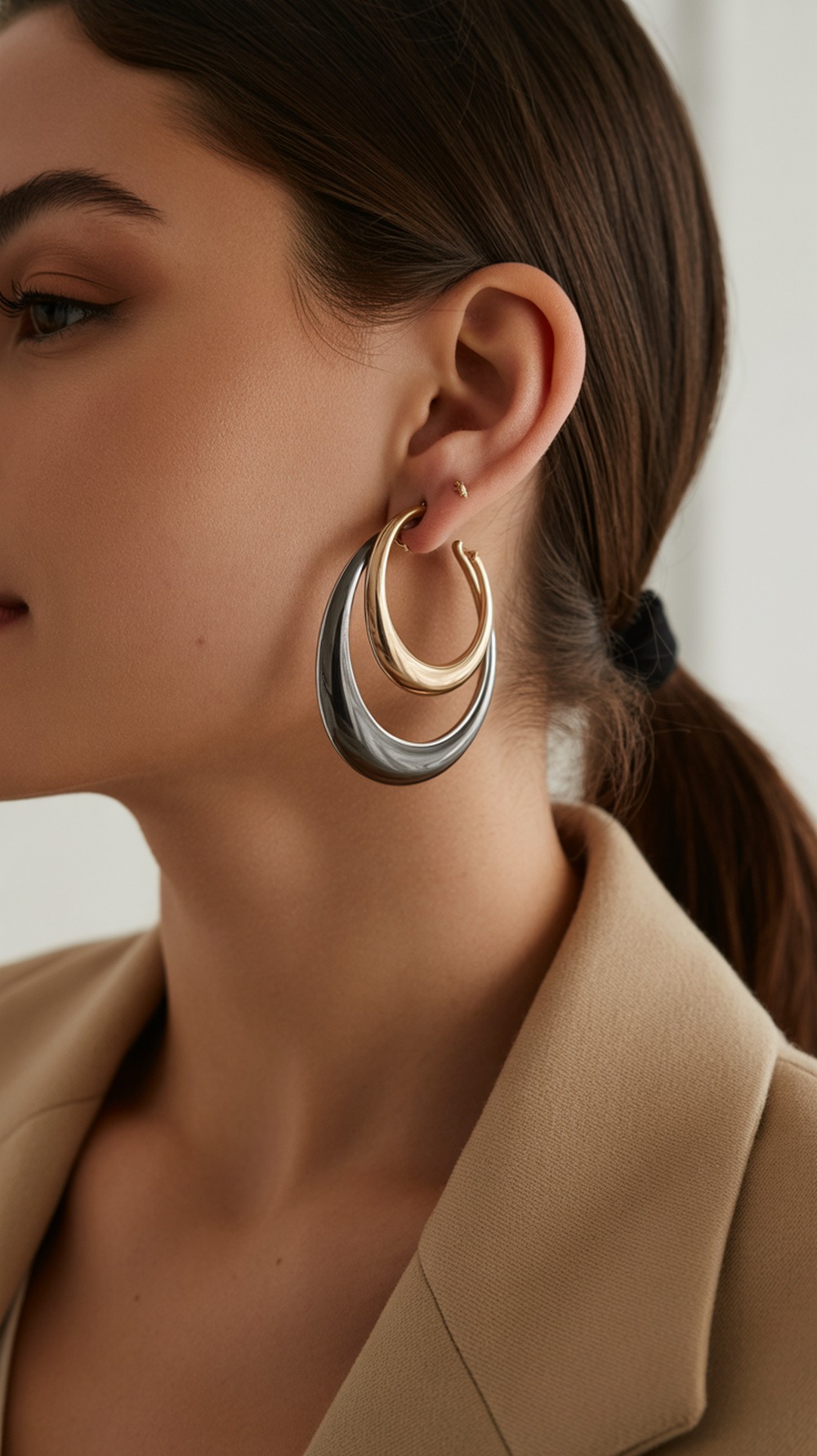 Double Layered Hoop Earrings