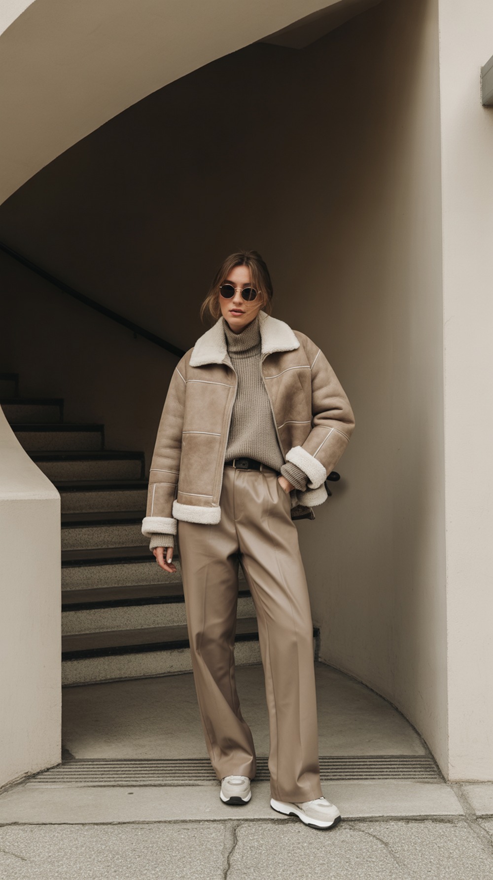 Effortless Streetwear Featuring Cropped Shearling