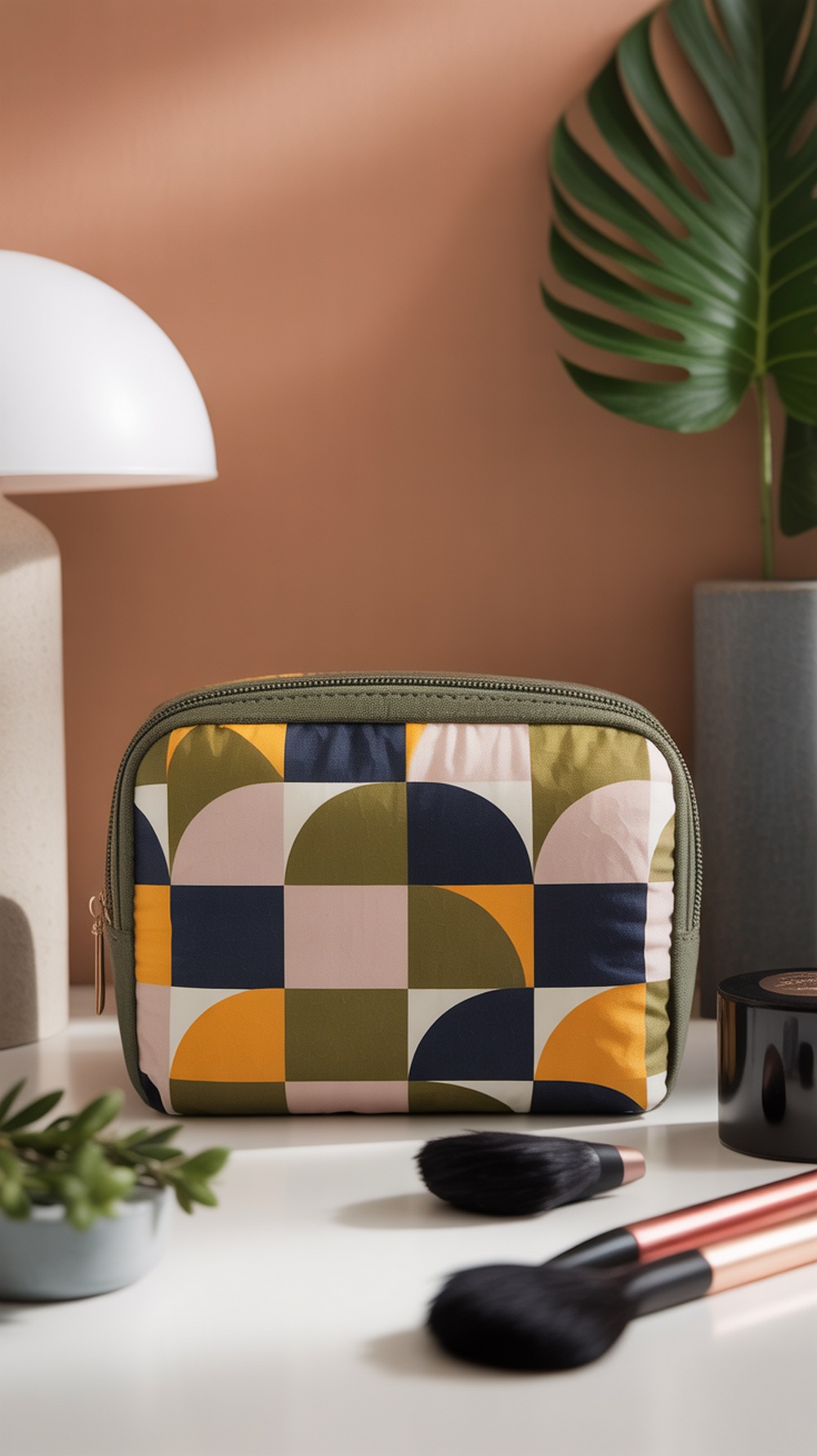 Geometric Patterned Cosmetic Case