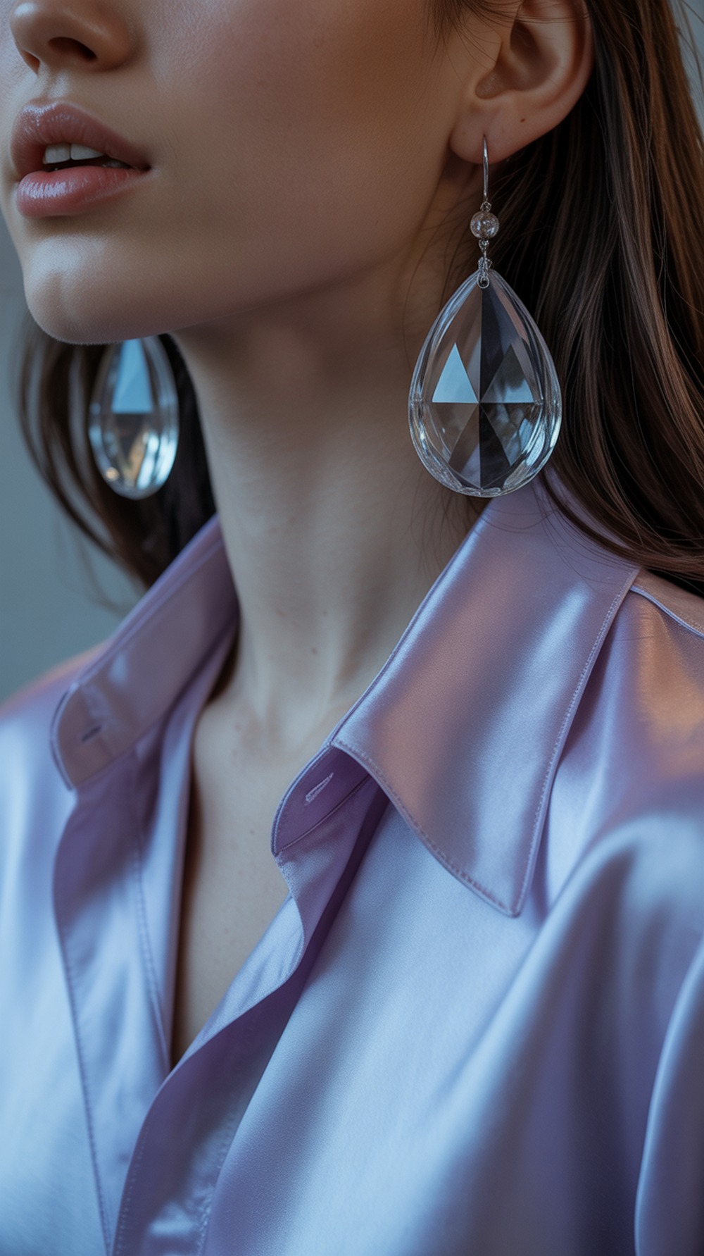 Glass Teardrop Dangle Earrings