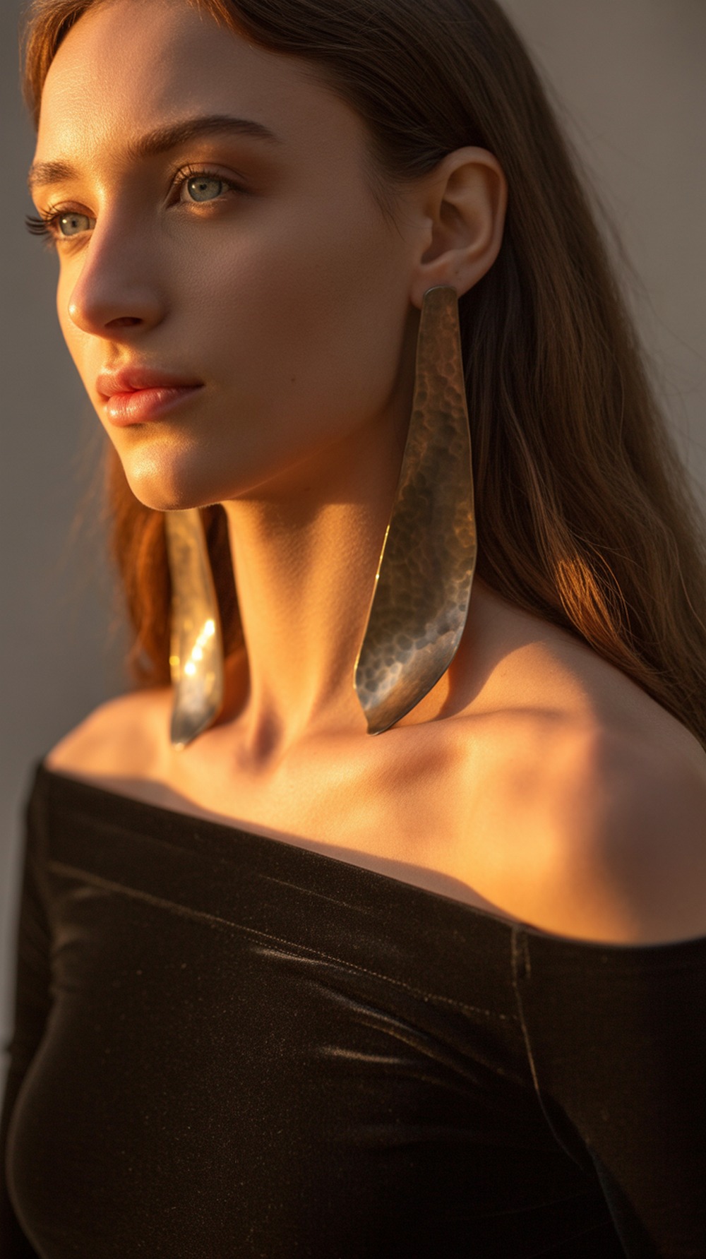 Hammered Metal Drop Earrings