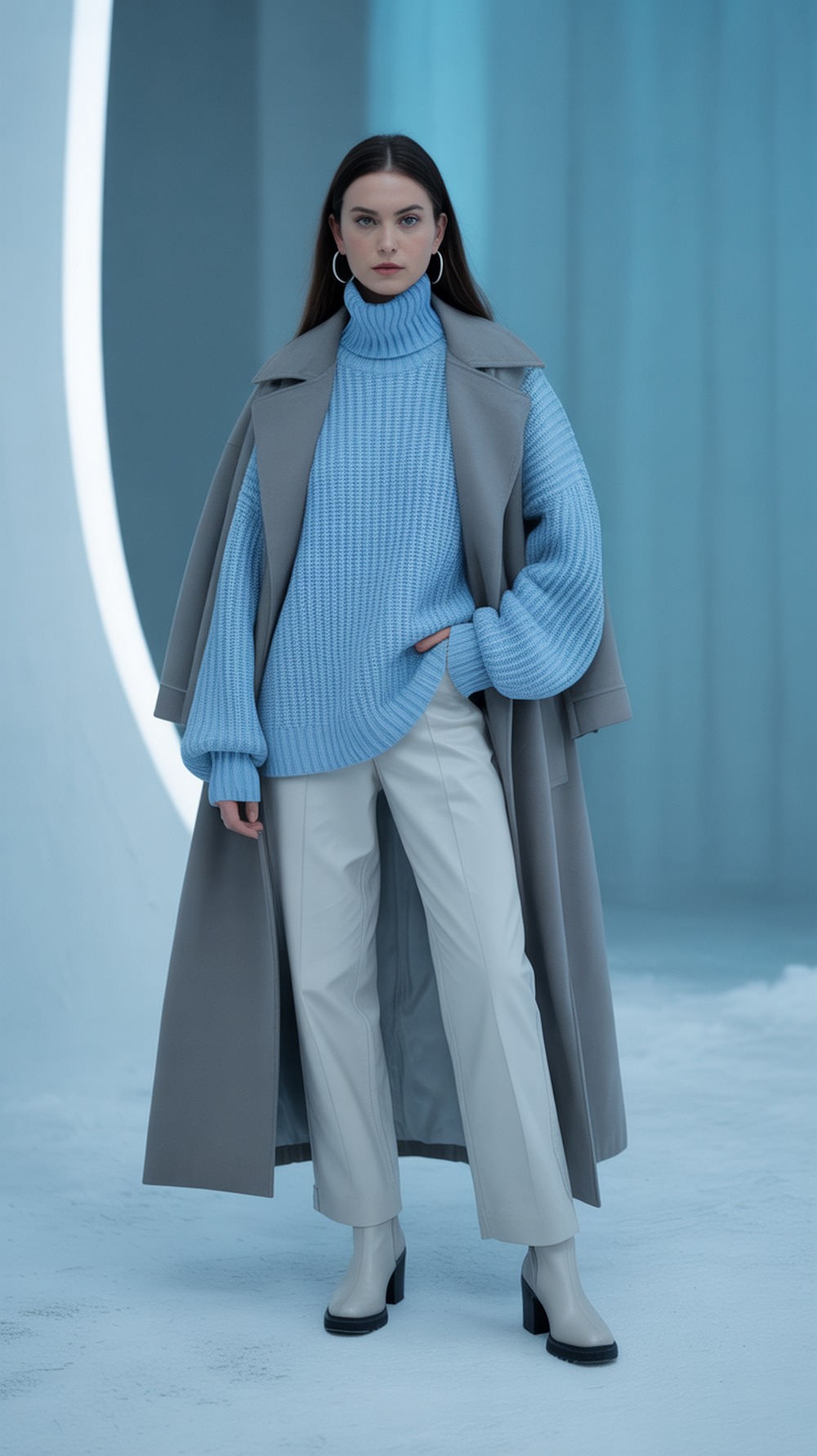Icy Blue Aura with Chunky Knit