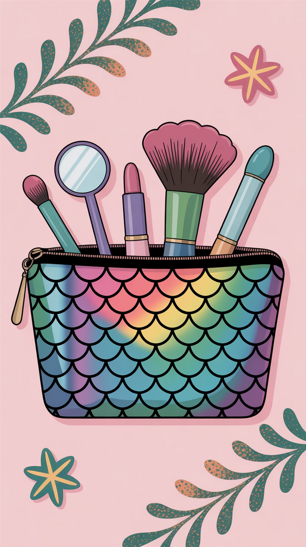 Iridescent Mermaid Makeup Pouch