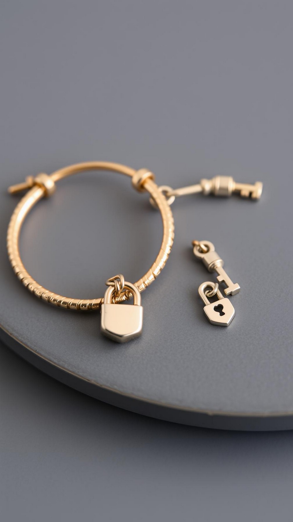 Lock & Key Charm Hoop Earrings