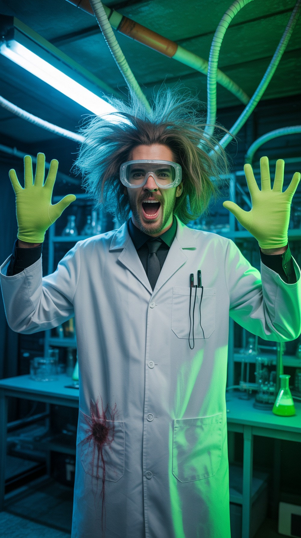 Mad Scientist and Experiment Halloween Costume