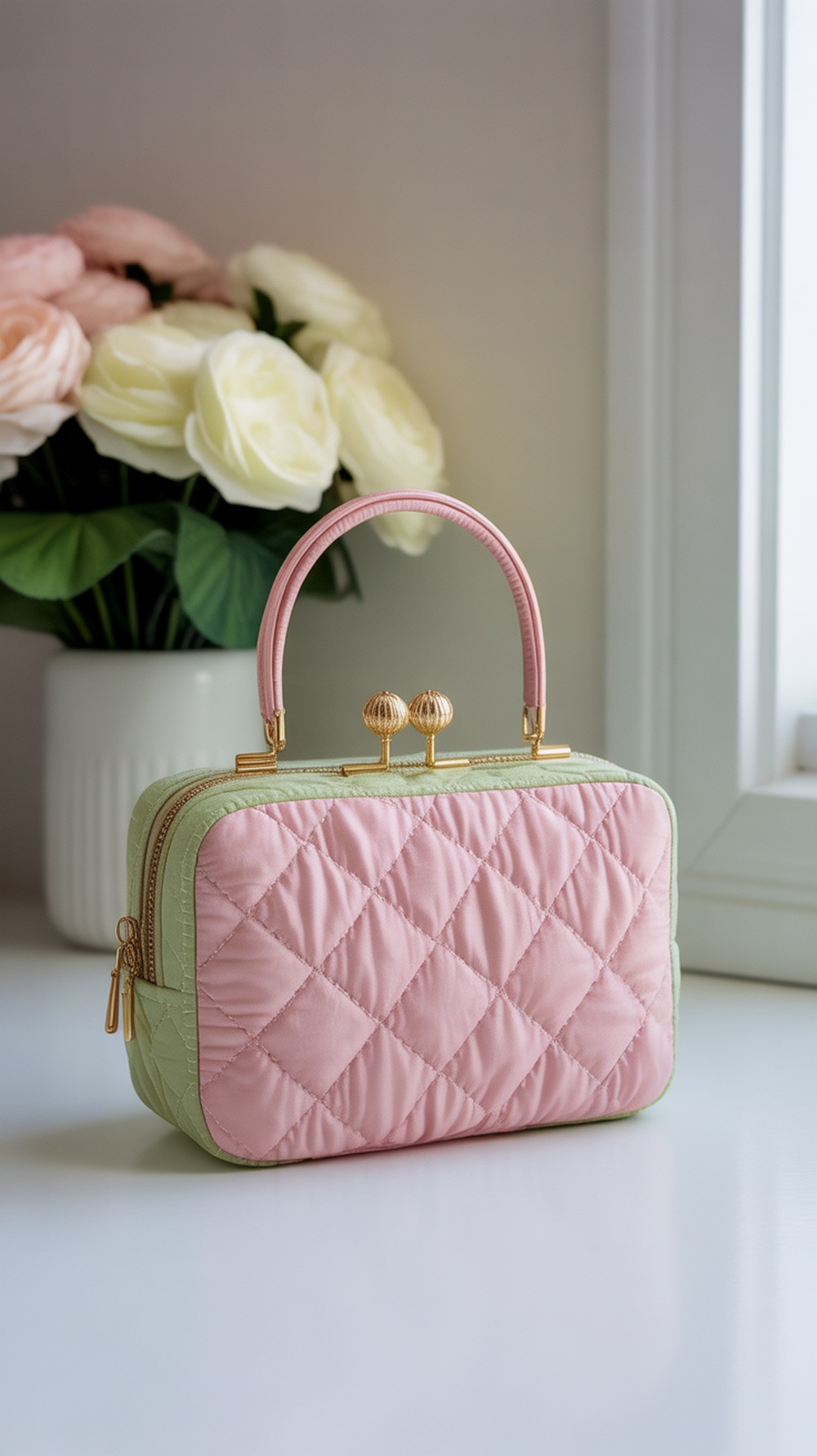 Mini Quilted On the Go Makeup Bag