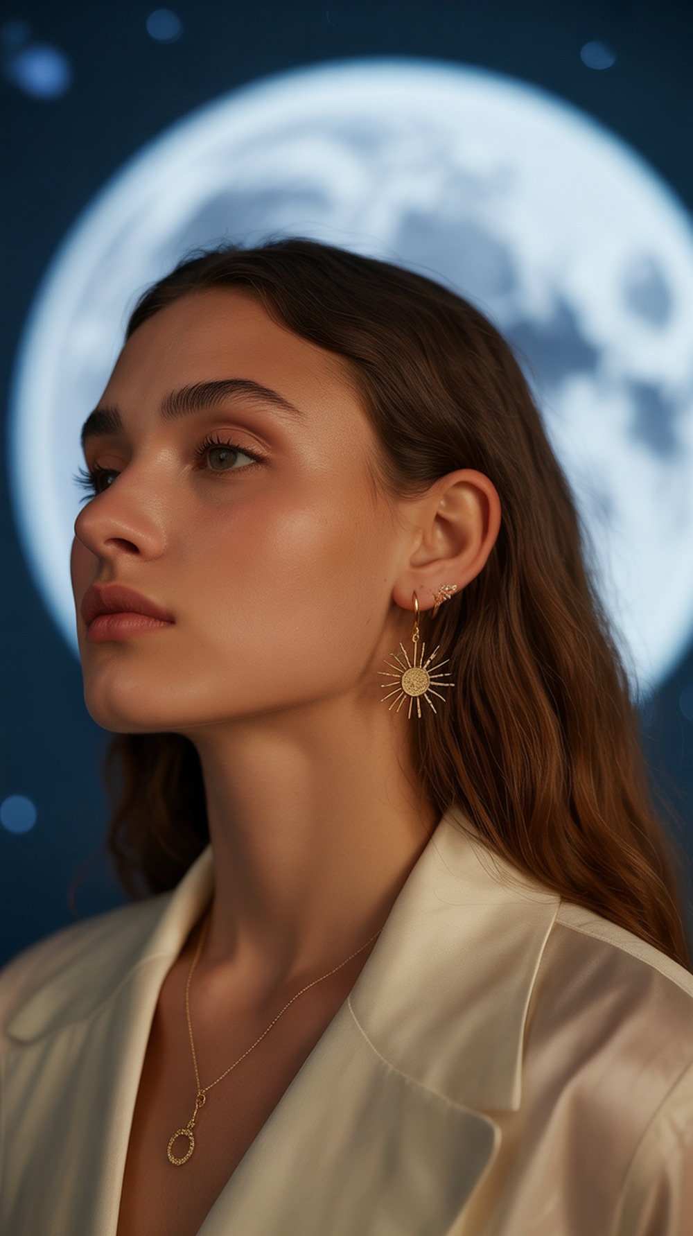 Moon and Sun Mismatch Earrings