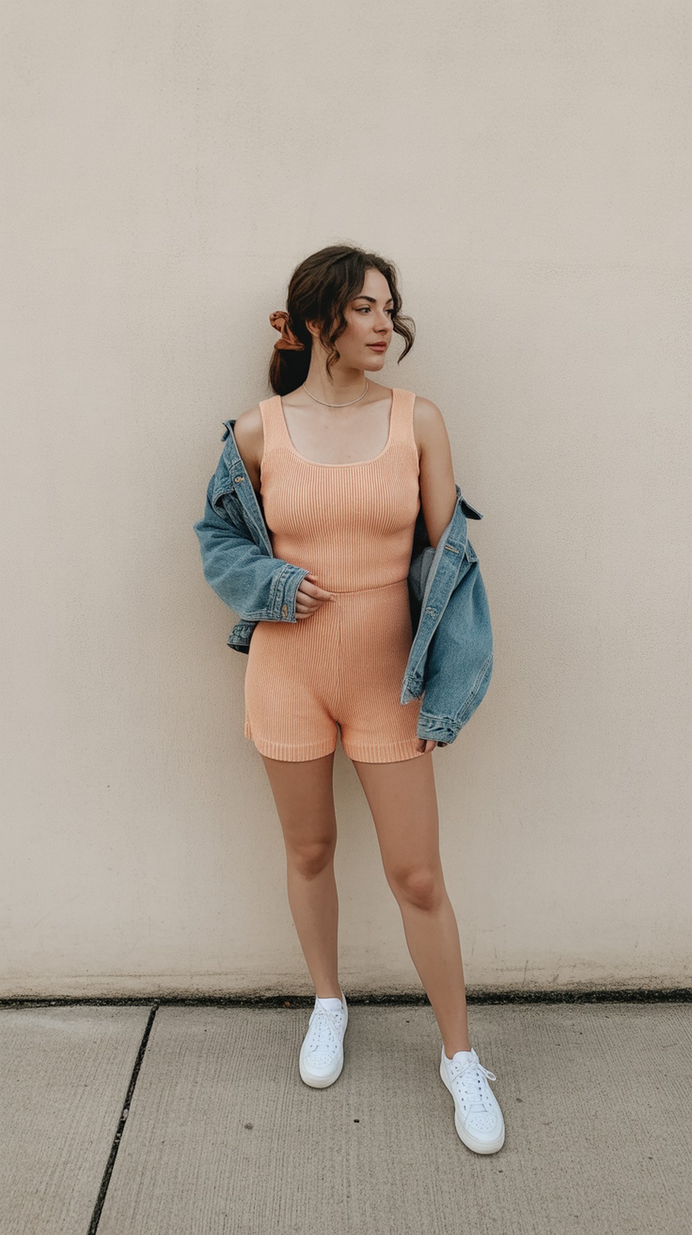 Peachy Keen Knit Romper